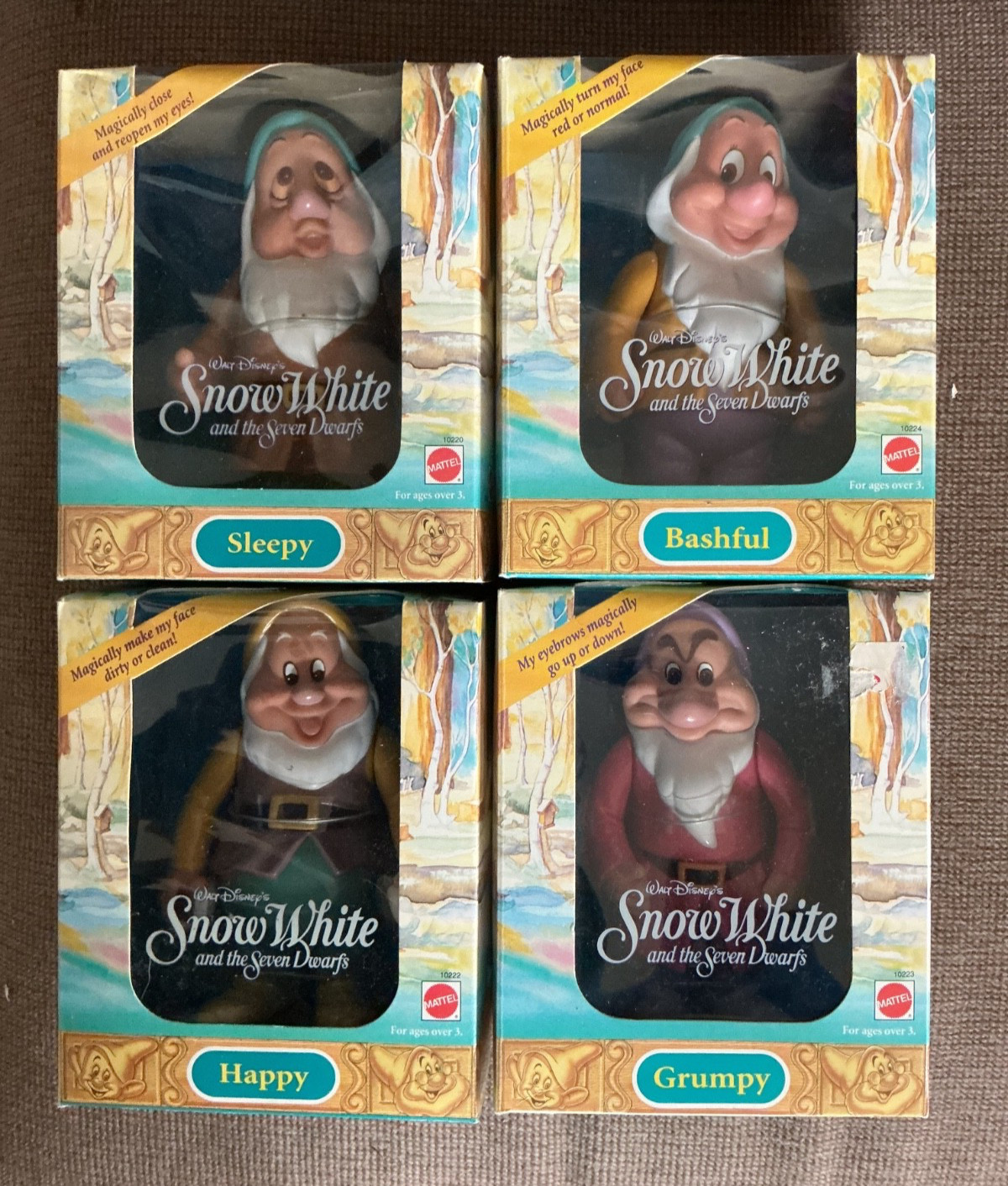 1992 Disney s Snow White & the Seven Dwarfs Set of 4 Dwarfs NEW NRFB