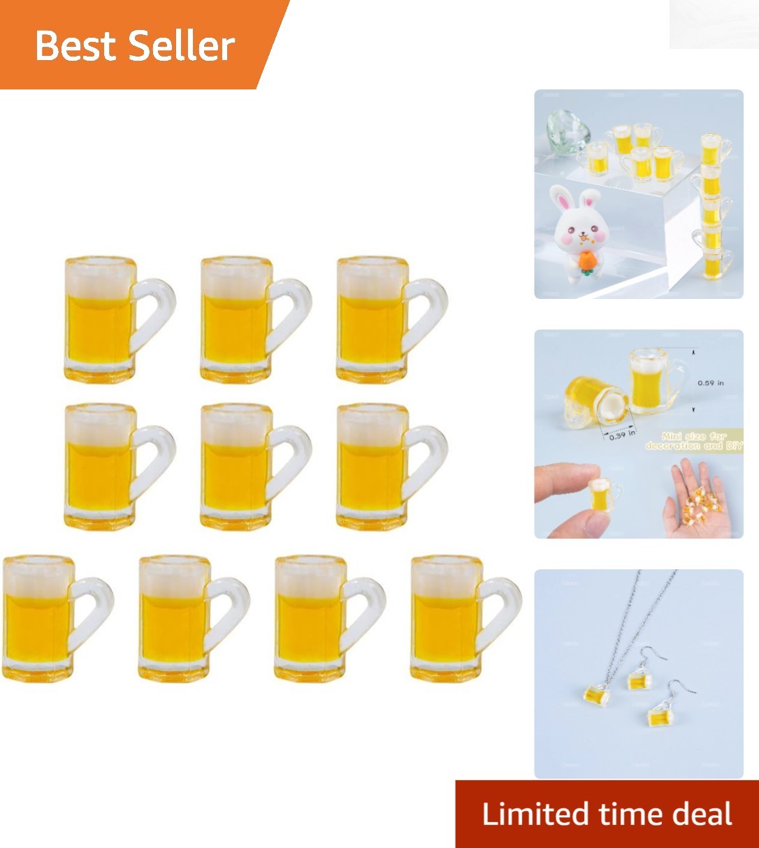 Elegant 10-Pack Mini Resin Beer Cups - Perfect for Celebrations & Birthdays