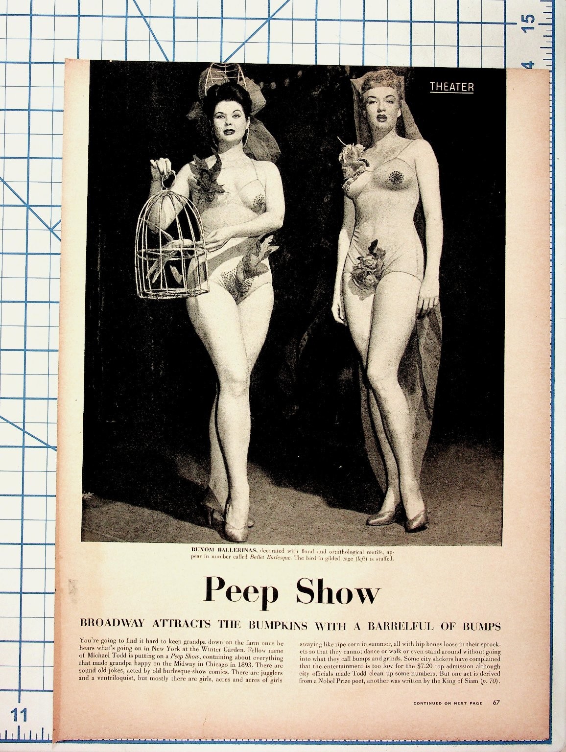 1940s Vintage Peep Show Burlesque Article Ronson Deodorant Ads Magazine Print