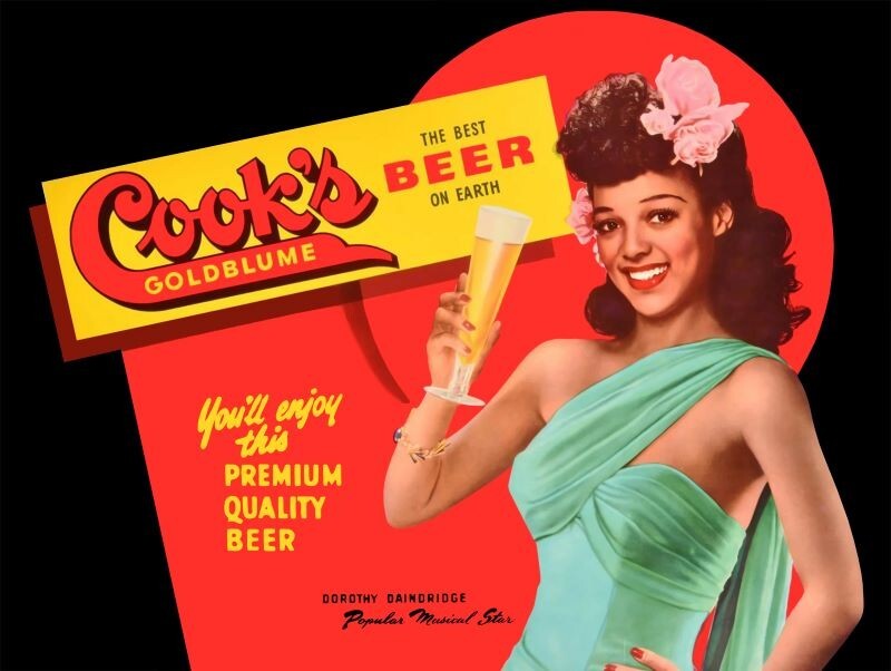Dorothy Dandridge for Cook\'s Beer DIECUT Sign 28\