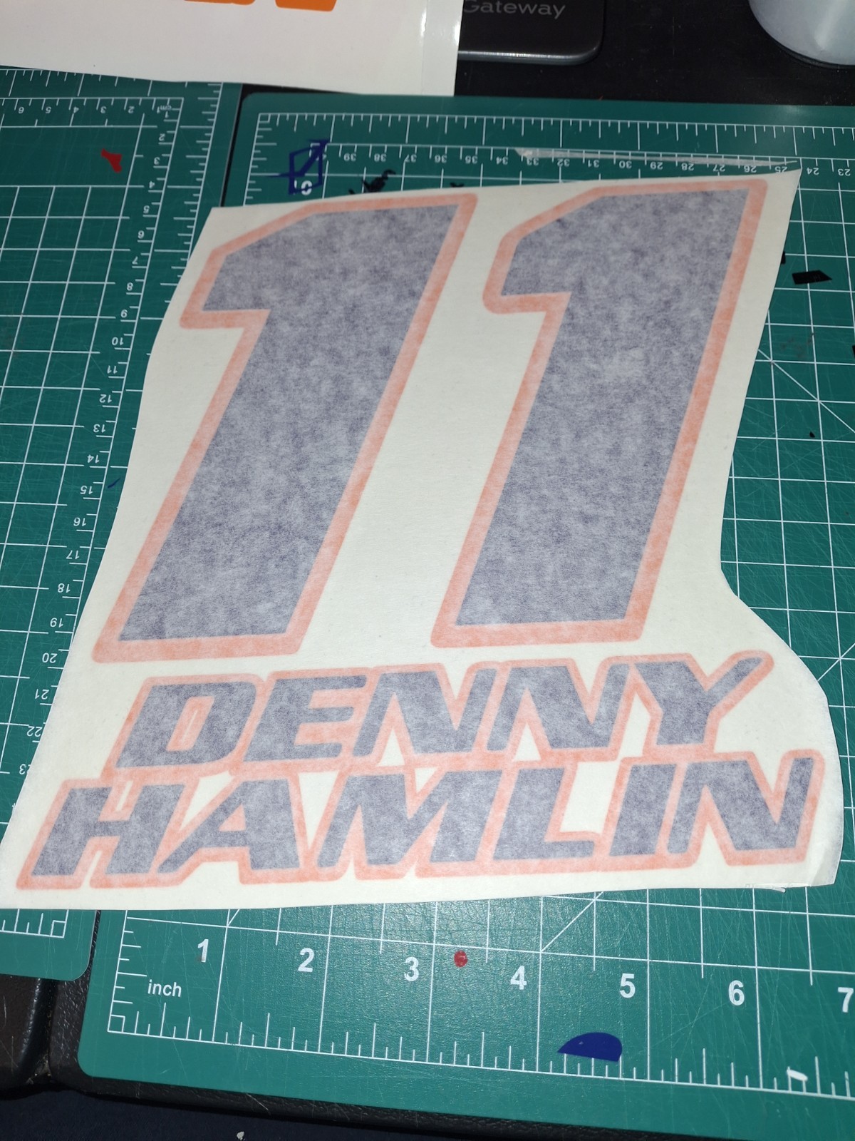 denny hamlin 8.5x8 orange and purple vinyl decal denny hamlin 8.5x8 orange and purple vinyl decal