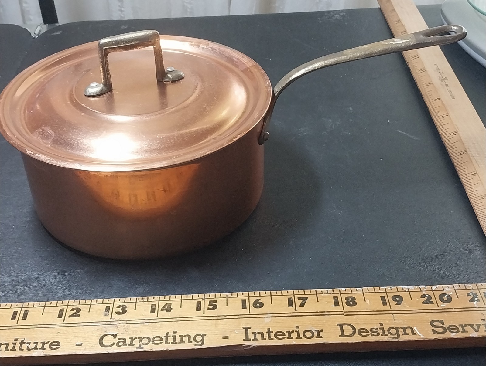 Vintage Copper Cookware Sauce Pan with Lid, Slightly Used