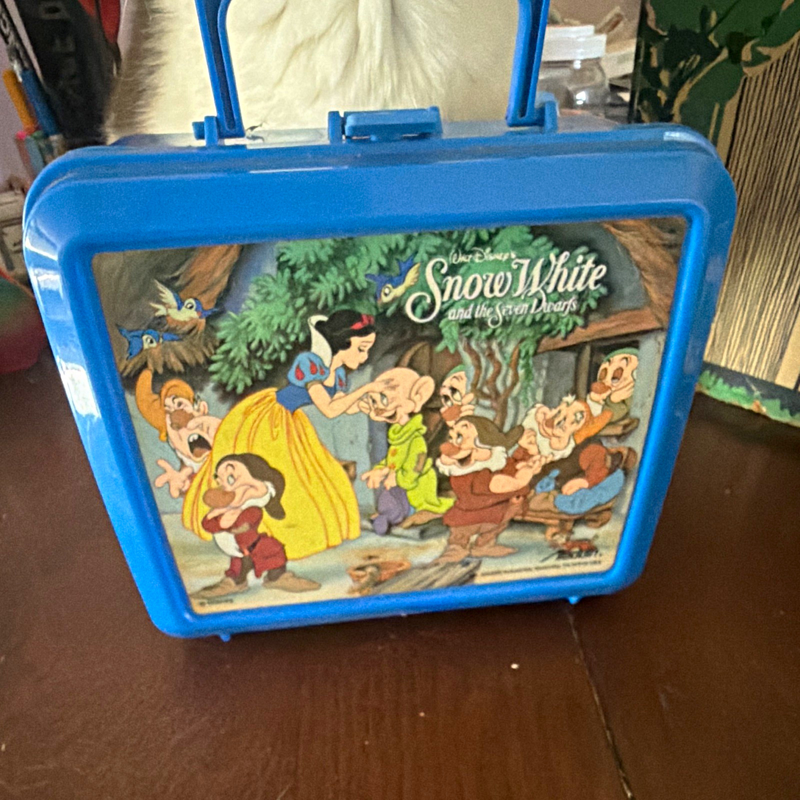 Vintage 70’s Thermos Disney Snow White and the 7 Dwarfs Blue Lunchbox wThermos