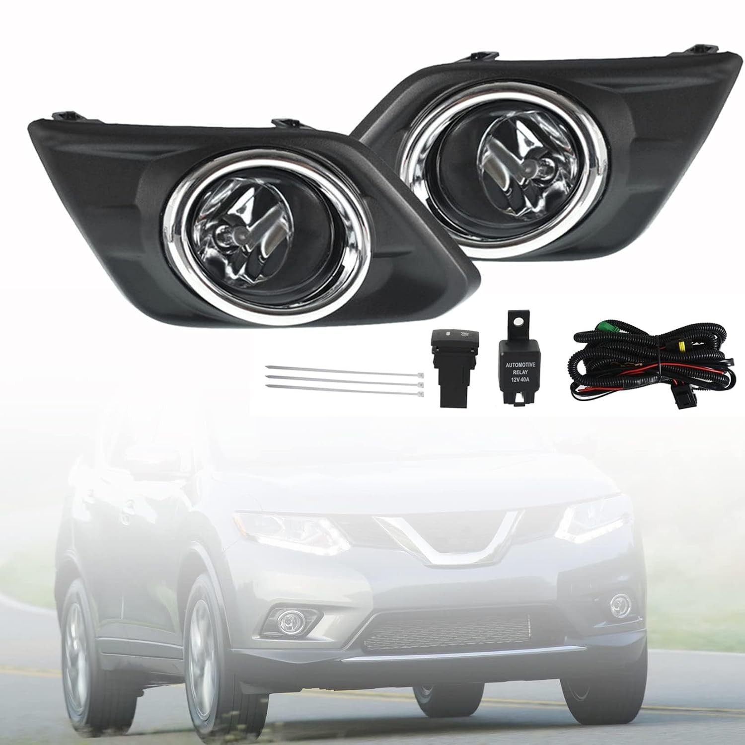 Fog Light Assembly Kit 2 Pack with Bulbs, Harness Switch, Covers and Fog Light Fog Light Assembly Kit 2 Pack with Bulbs, Harness Switch, Covers and Fog Light