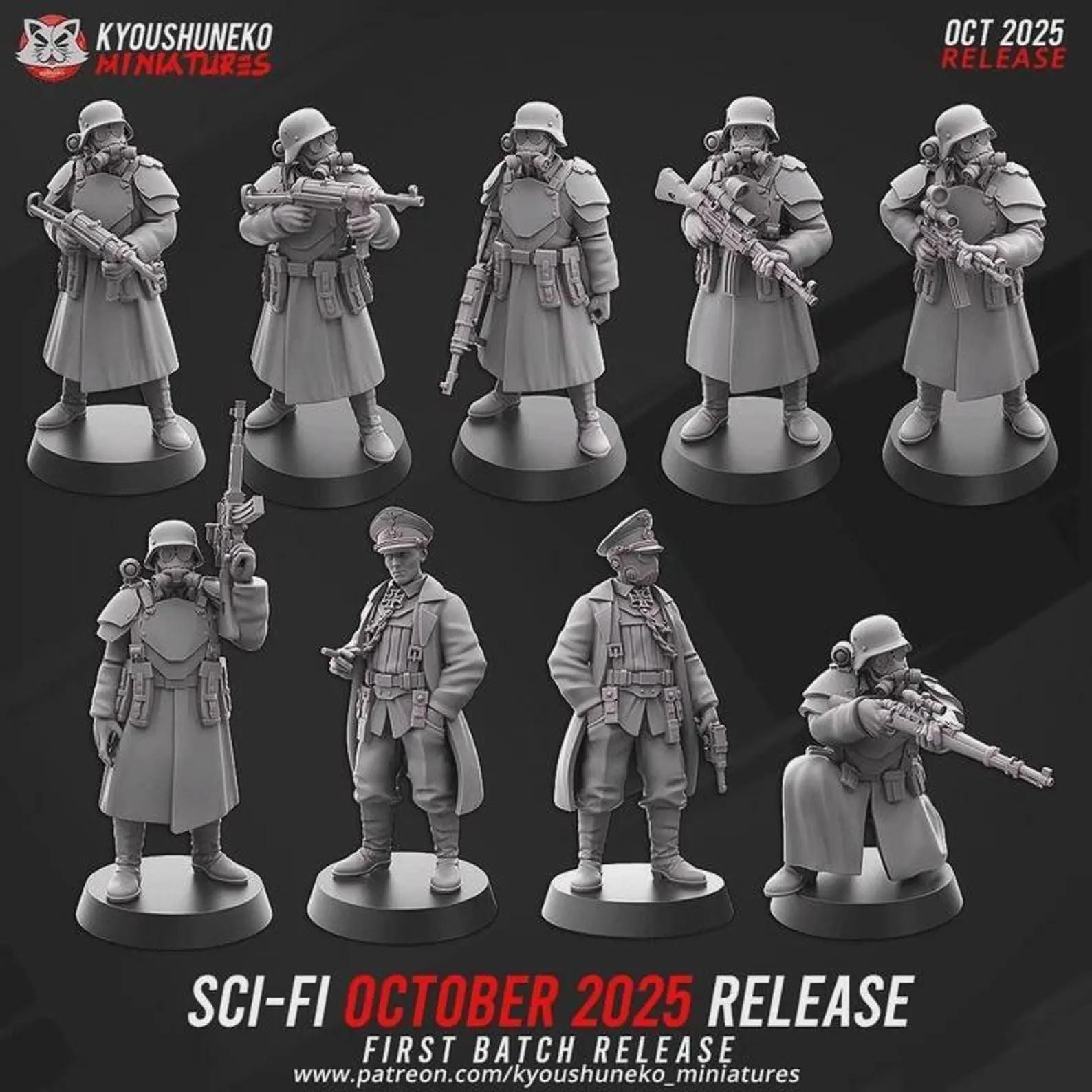 Weird War Infantry Platoon - Complete Set B (16 Miniatures) - Conflict 47