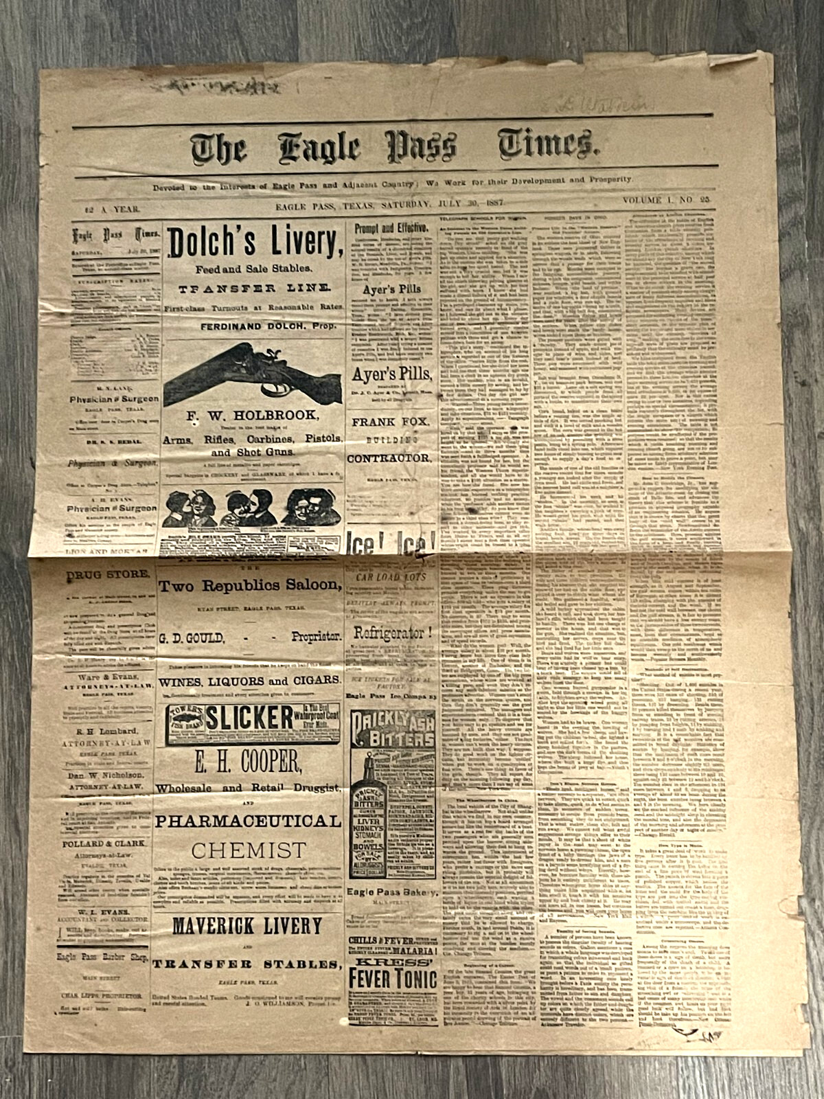 July 1887 The Eagle Pass Times Newspaper July 1887 The Eagle Pass Times Newspaper