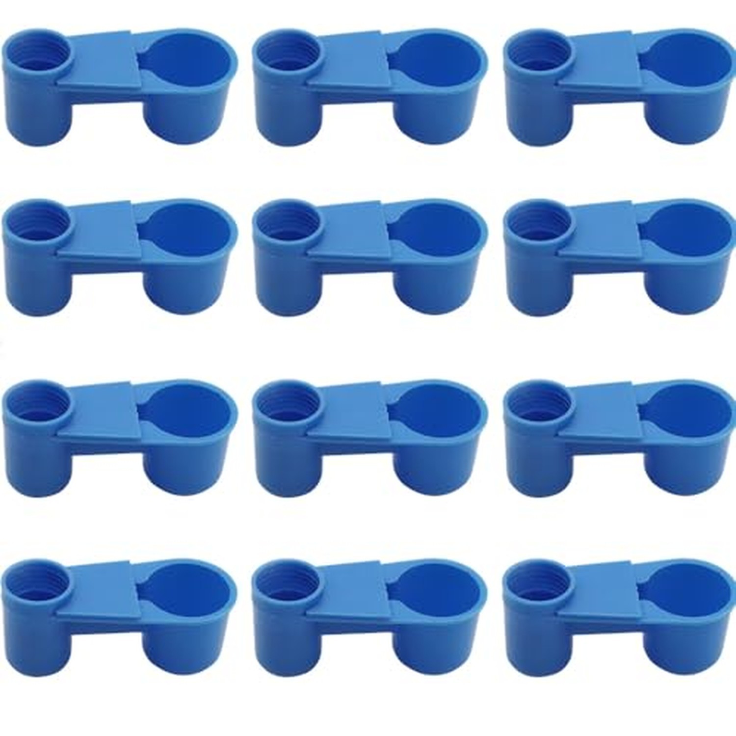 12Pcs Automatic Bird Waterer Cups Poultry Waterer Cage Feeder Blue 12Pcs Automatic Bird Waterer Cups Poultry Waterer Cage Feeder Blue