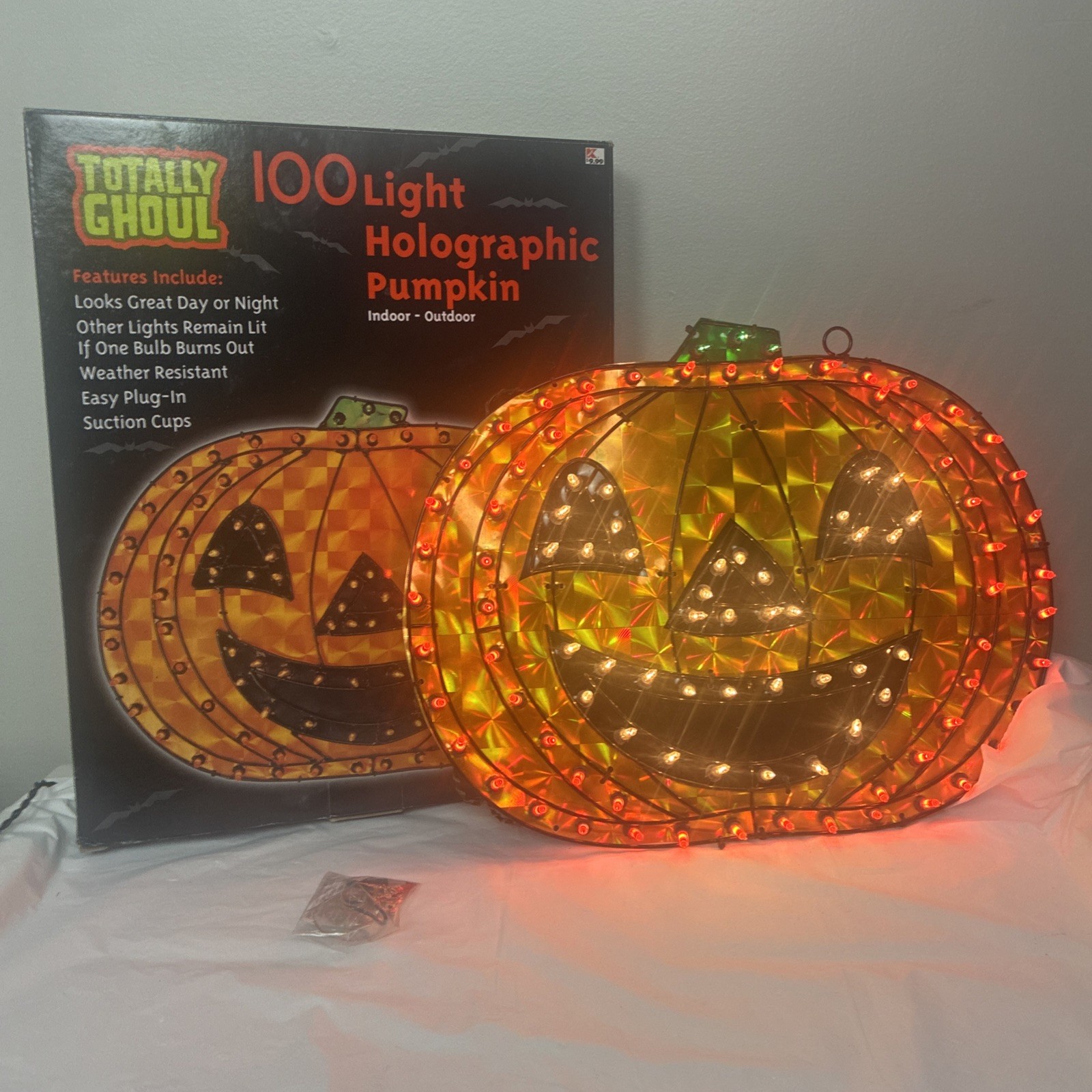 Holographic Pumpkin Halloween Decoration 100 Lights Pumpkin Time Vintage Kmart