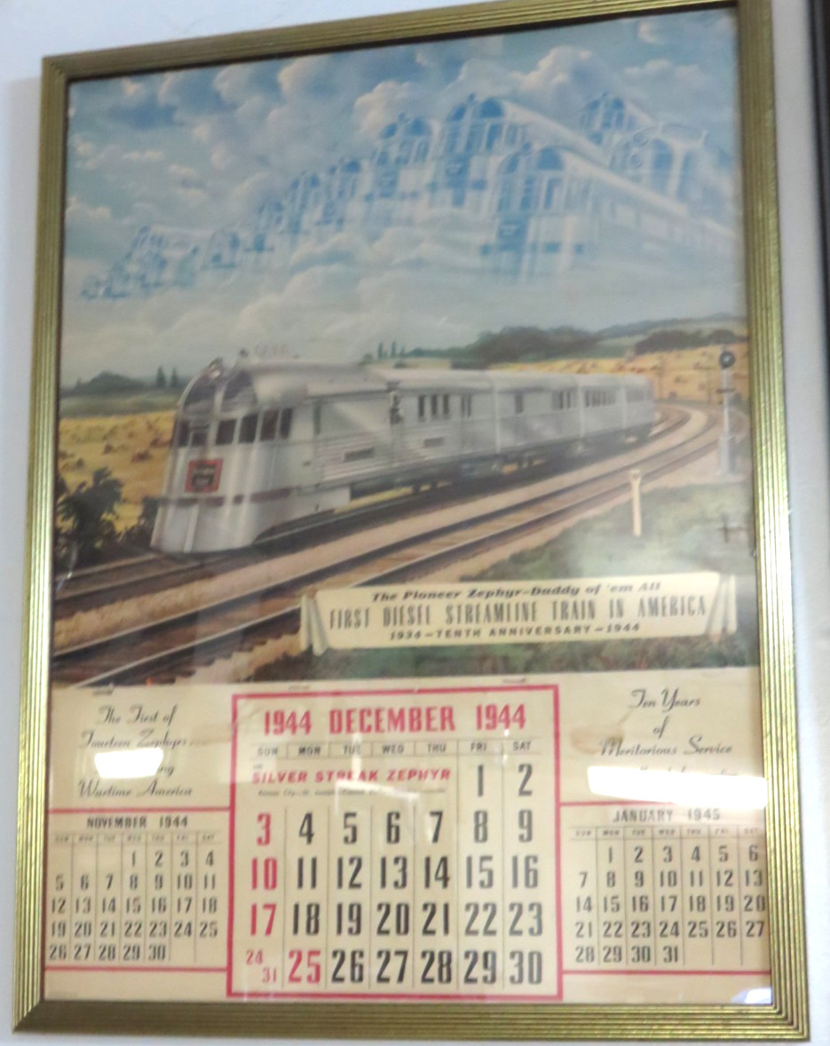 Burlington CB&Q 1944 Calendar 18 x 25 In. aprox Burlington CB&Q 1944 Calendar 18 x 25 In. aprox