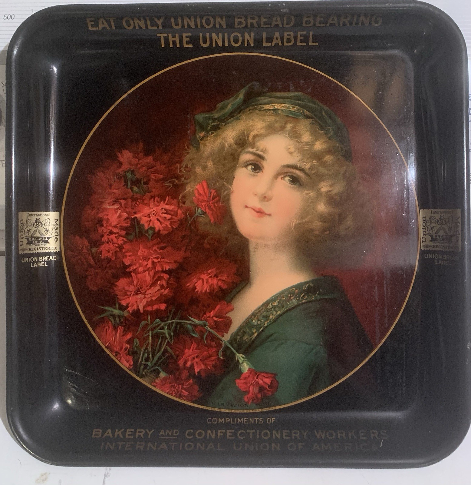 Bakery & Confectionery Workers Union Label Serving Tray Eat Only Union Bread