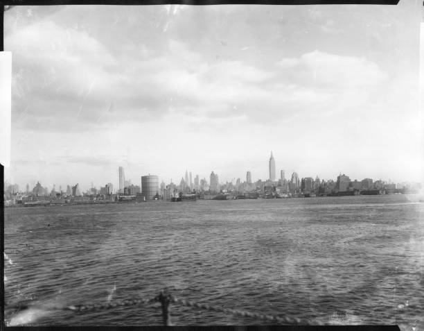 Midtown New York City and Hudson River viewed from New Jerse- New York Old Photo