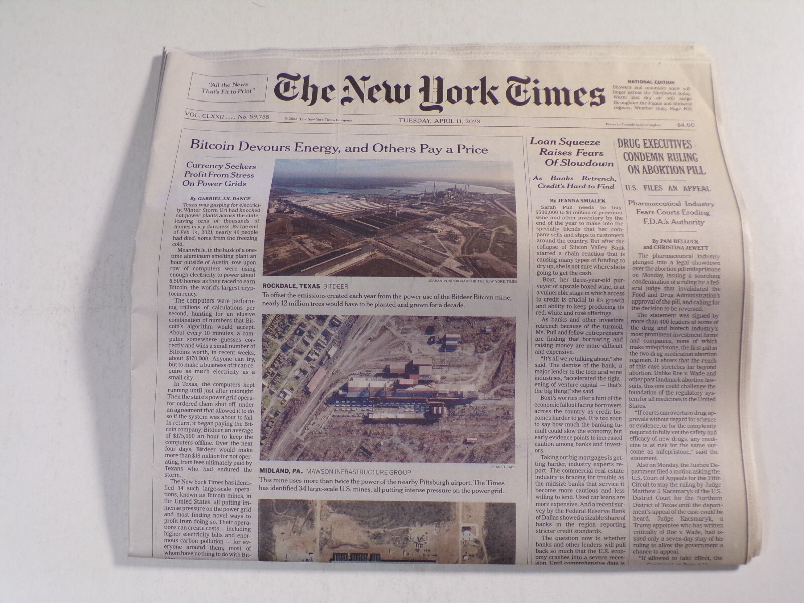 The New York Times Complete No 59755, April 11, 2023, Bitcoin Mine - 060724JENON