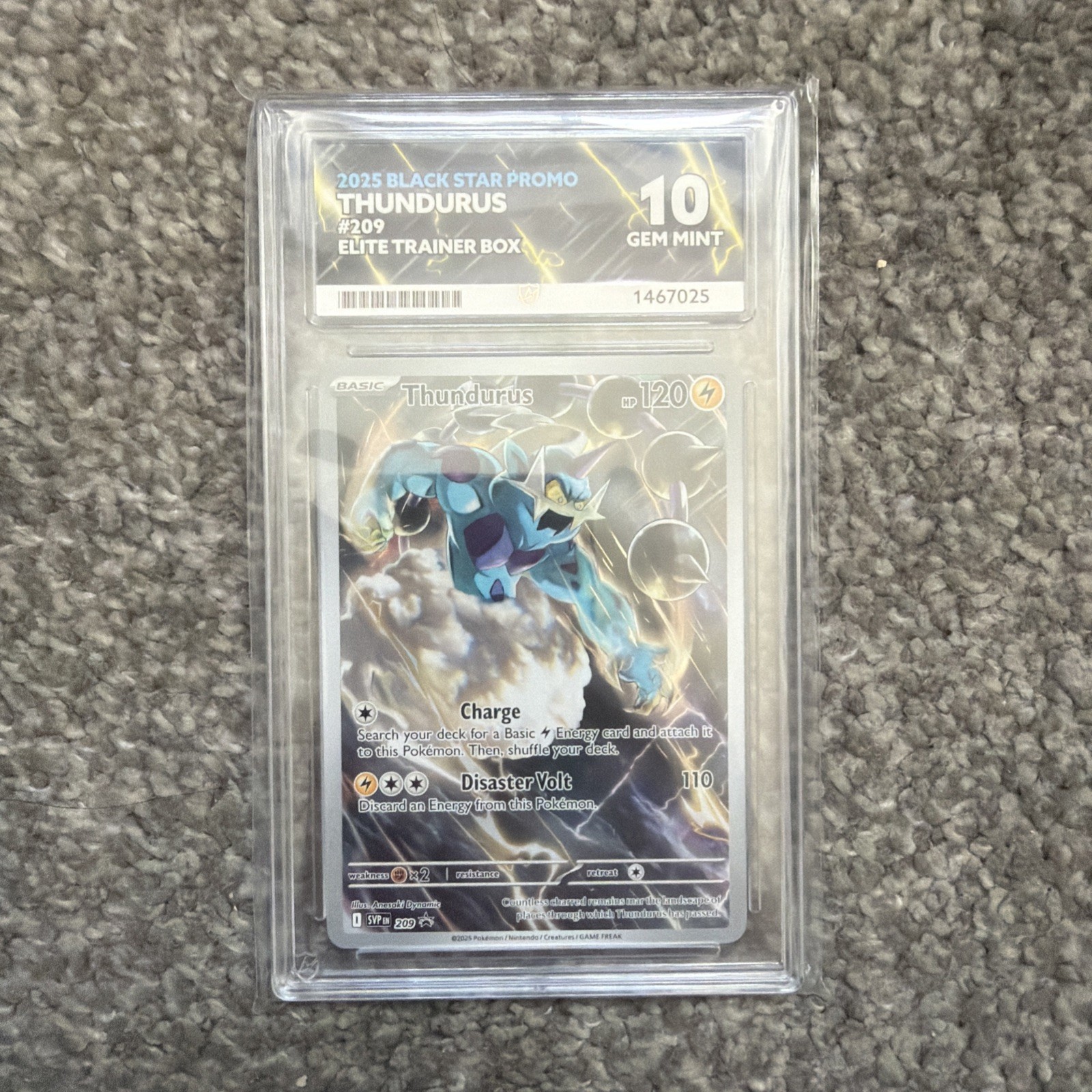 Pokemon Thundurus 209 - Black Star Promo - Ace 10 GEM MINT Pokemon Thundurus 209 - Black Star Promo - Ace 10 GEM MINT