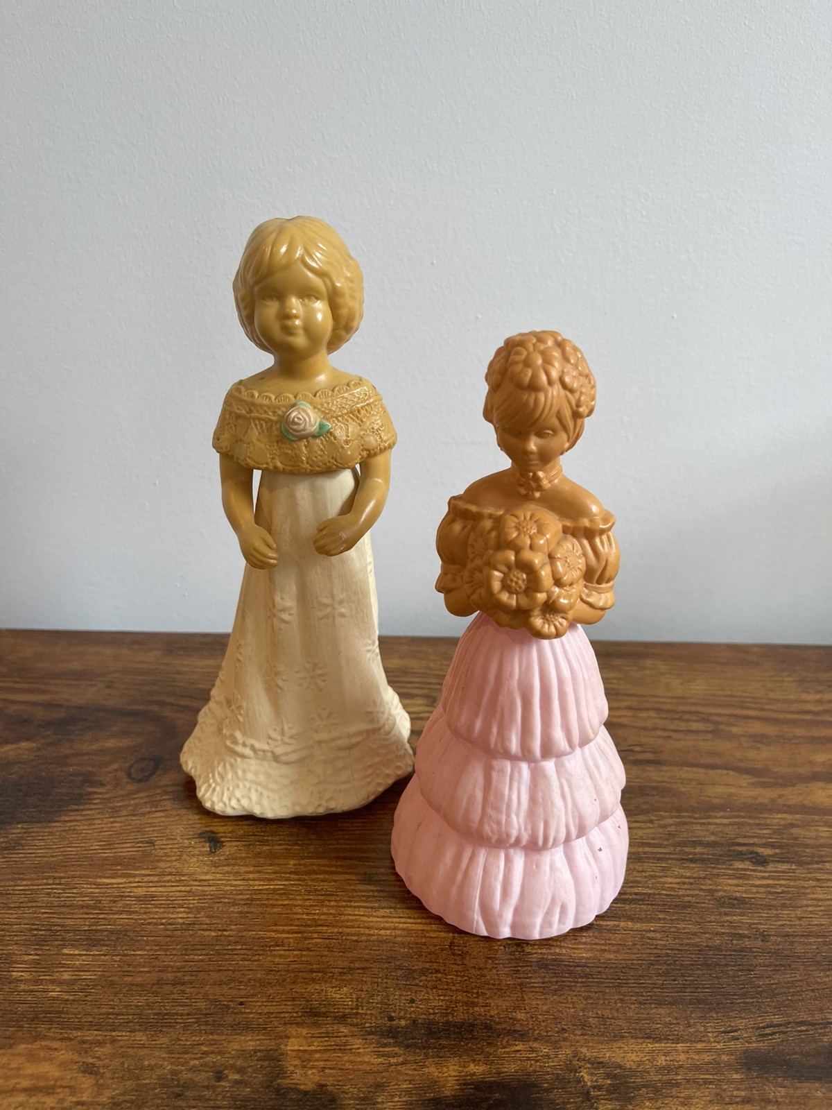 Vtg Avon 1970s Set of 2 Cologne Bottles Garden Girl & Sentimental Doll