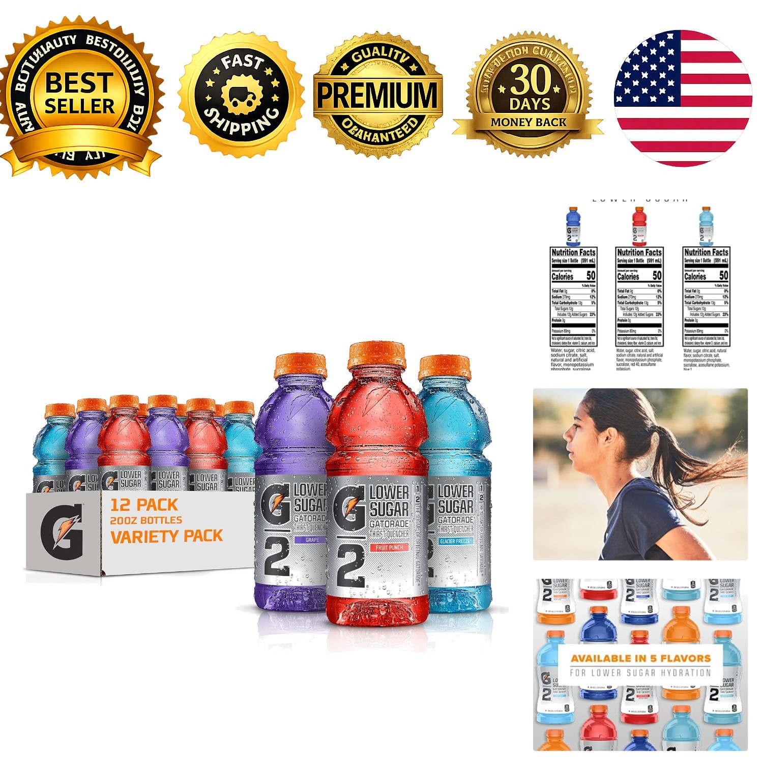 G2 Thirst Quencher Sports Drink Variety Pack 20oz Bottles 12 Pack Electrolytes