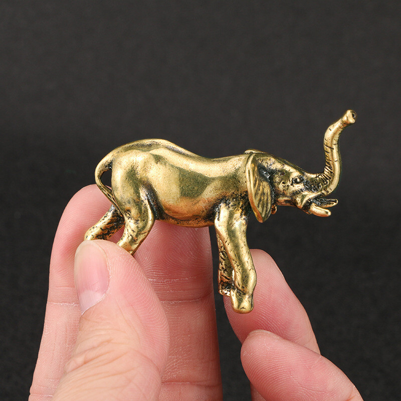 Brass Elephant Statue Animal Statue Toy House Office Decoration Ornaments