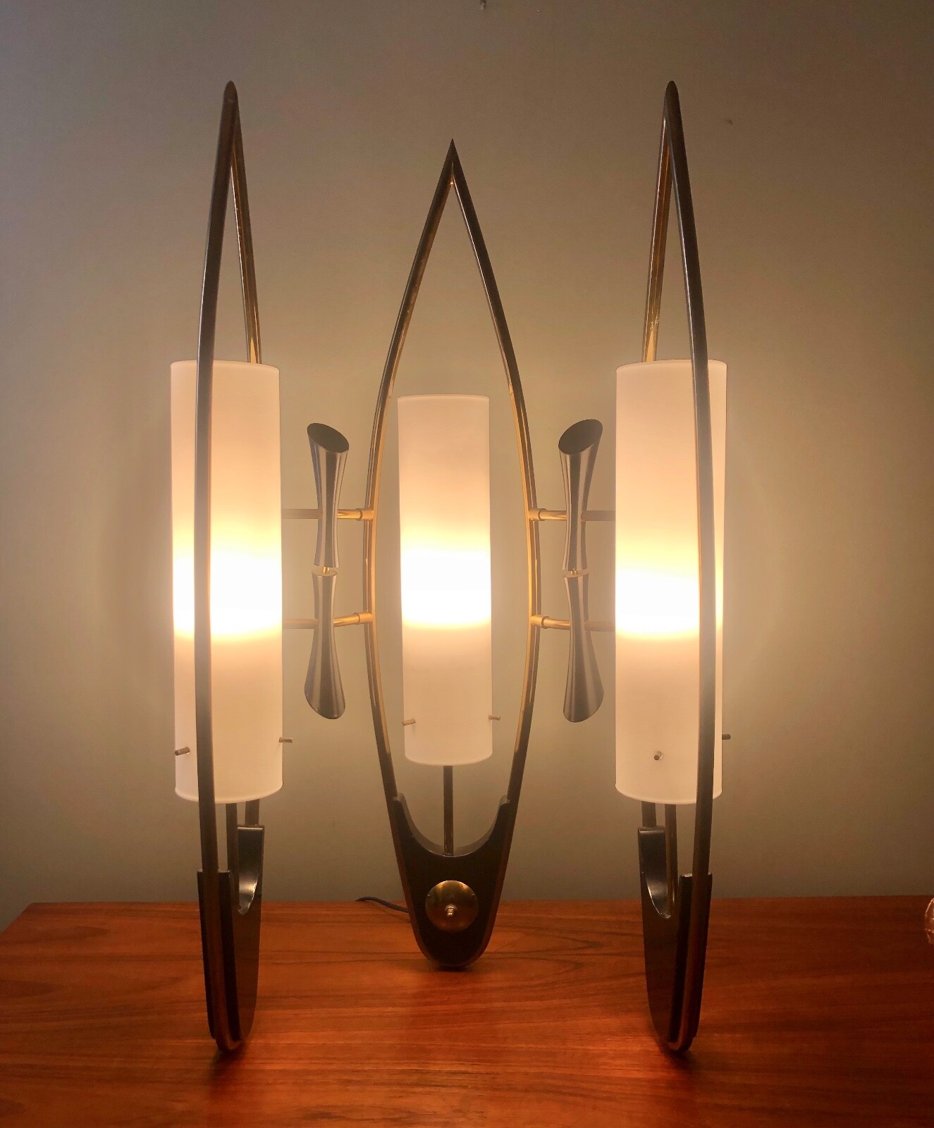 Vintage 1950's Lux-craft Majestic  Lamp 3 Shades Mid Century Modern