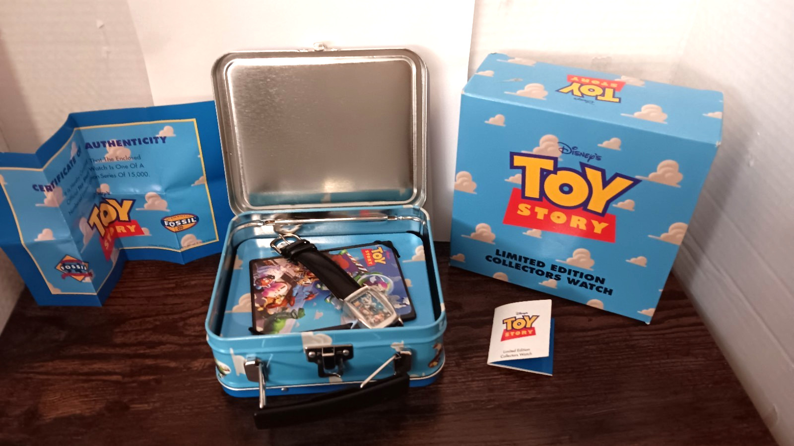 Disney\'s Toy Story Authentic Fossil Watch In Tin Box 1996