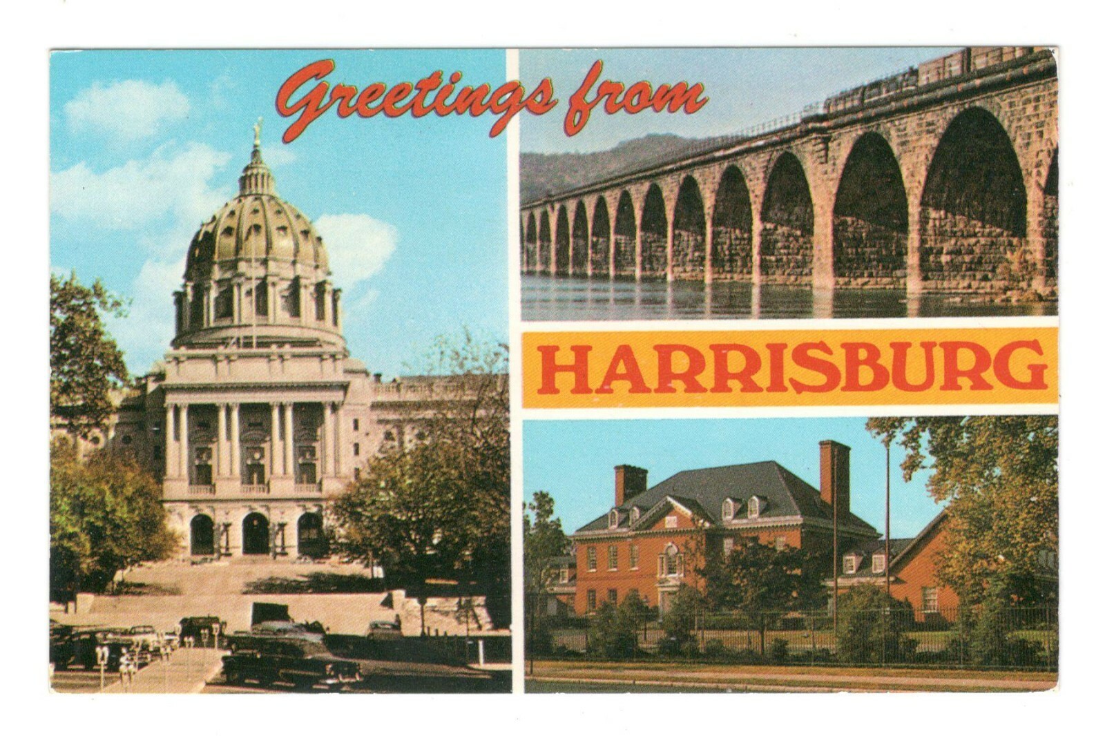 Greetings From Harrisburg Pennsylvania Unused Vintage Postcard EB191