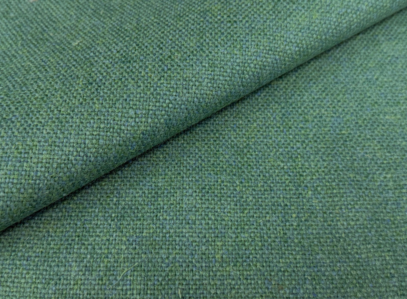 2.75 yds Camira Main Line Flax Farringdon Green Woven Wool Upholstery Fabric - E