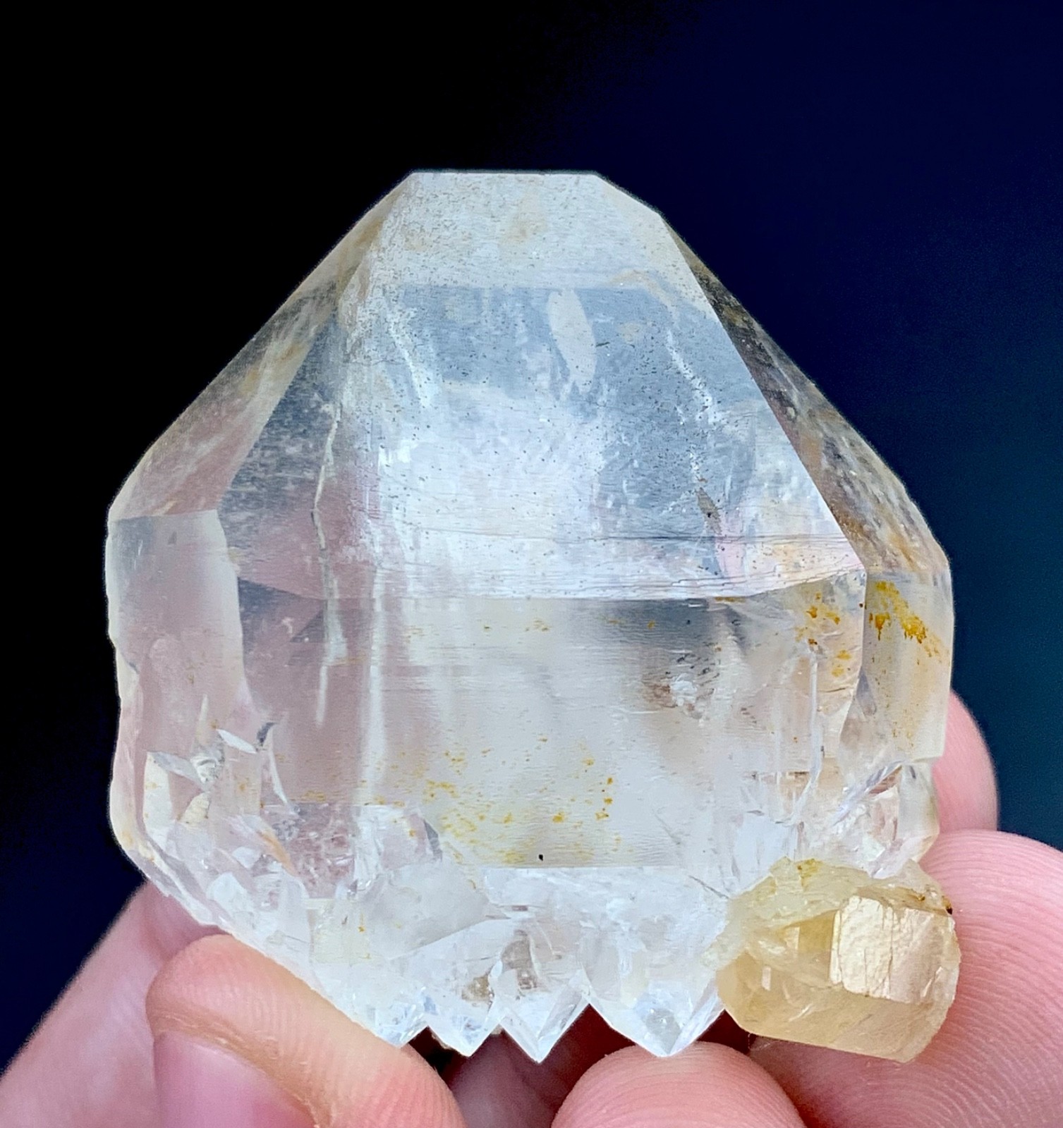 198 Carat Apatite Crystal with Gemmy Quartz Specimen from Skardu, Pakistan