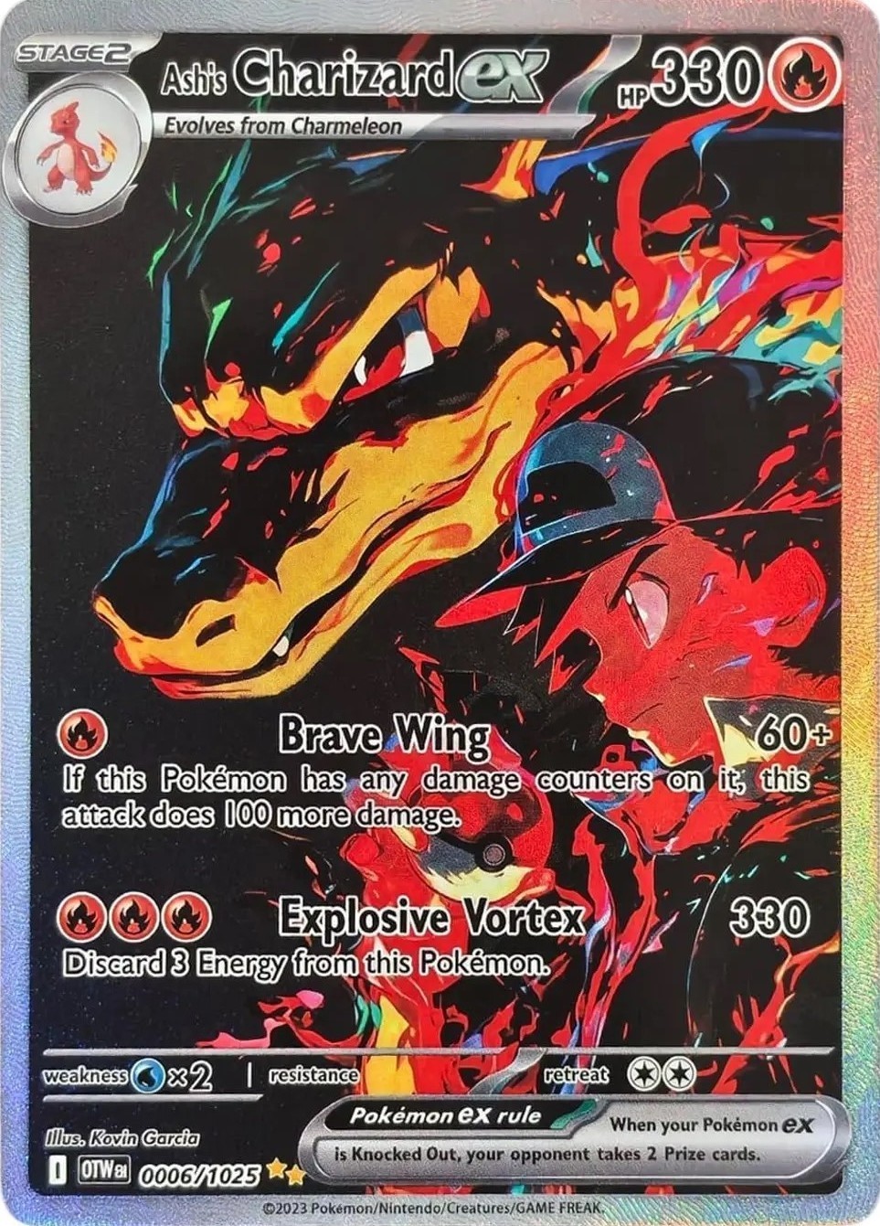 POKEMON  ASH\'S  CHARIZARD  -  13 X 18  GLOSSY  PHOTO  PRINT  -  NOT  A  CARD