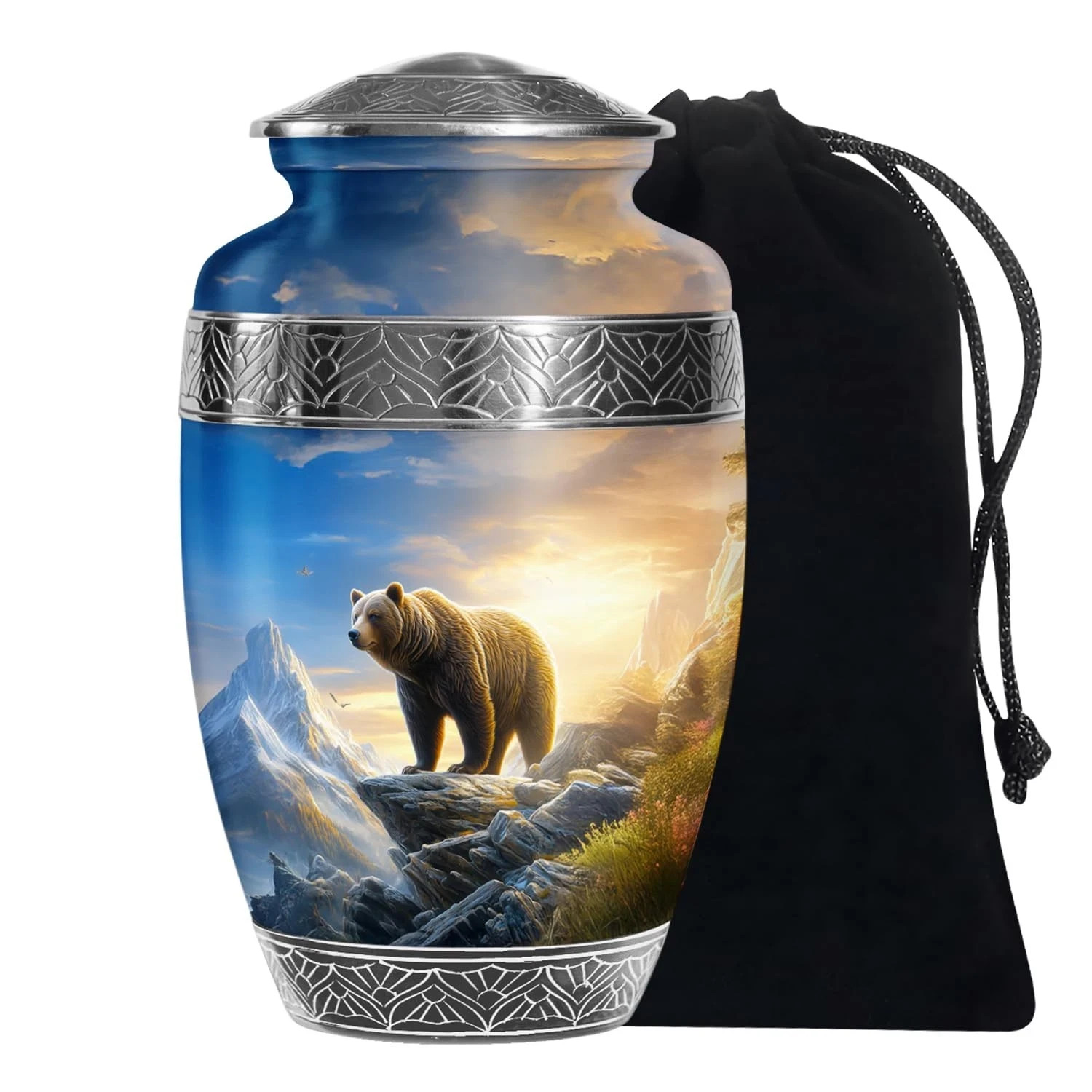 Bear Cremation Urns 10Inch for Human Ashes - Large Black Memorial for Adult Bear Cremation Urns 10Inch for Human Ashes - Large Black Memorial for Adult