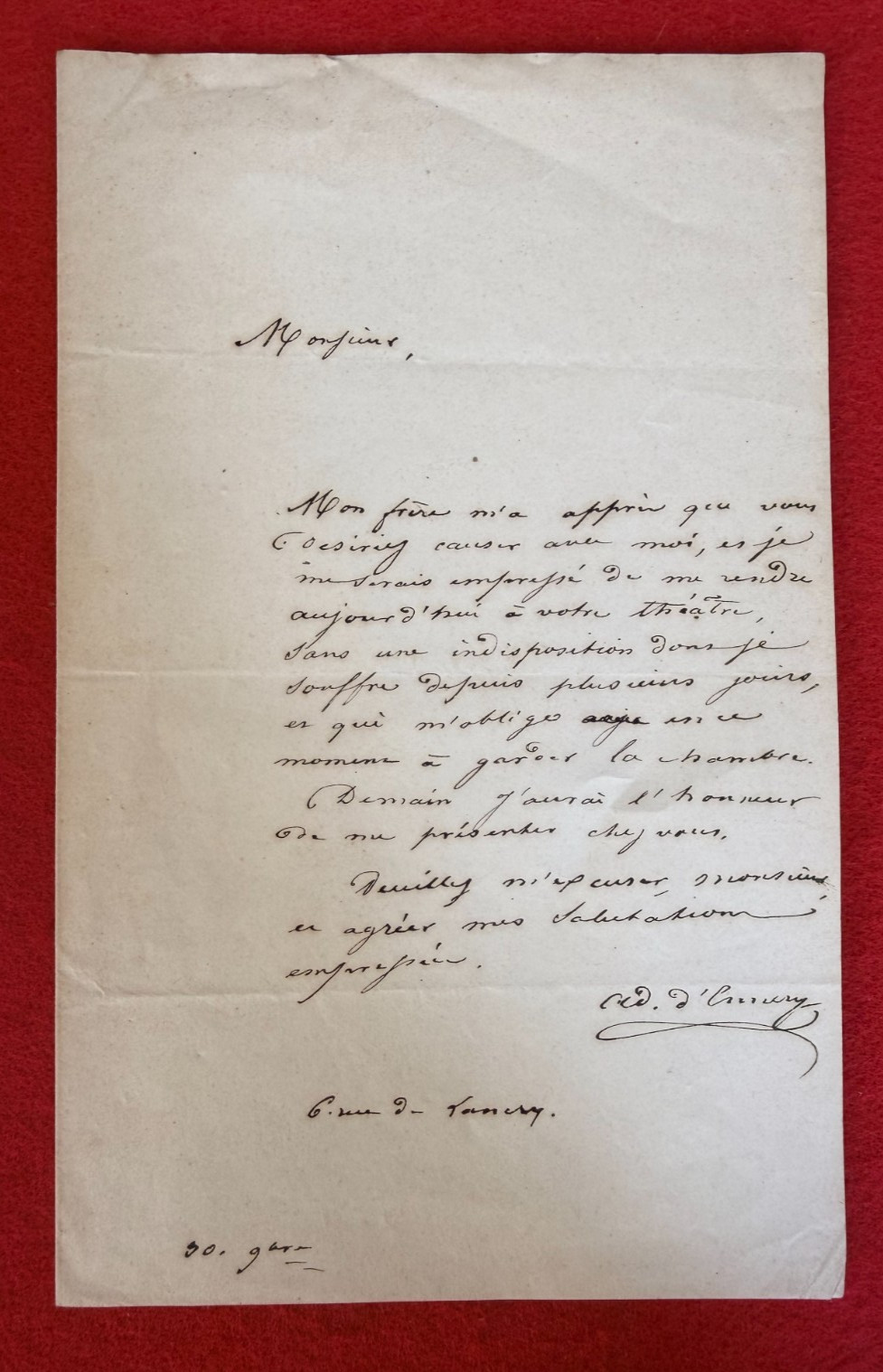 DF4-SIGNED AUTOGRAPH LETTER-ADOLPHE D\'ENNERY-PLAYWRIGHT-LIBRETTIST DF4-SIGNED AUTOGRAPH LETTER-ADOLPHE D\'ENNERY-PLAYWRIGHT-LIBRETTIST