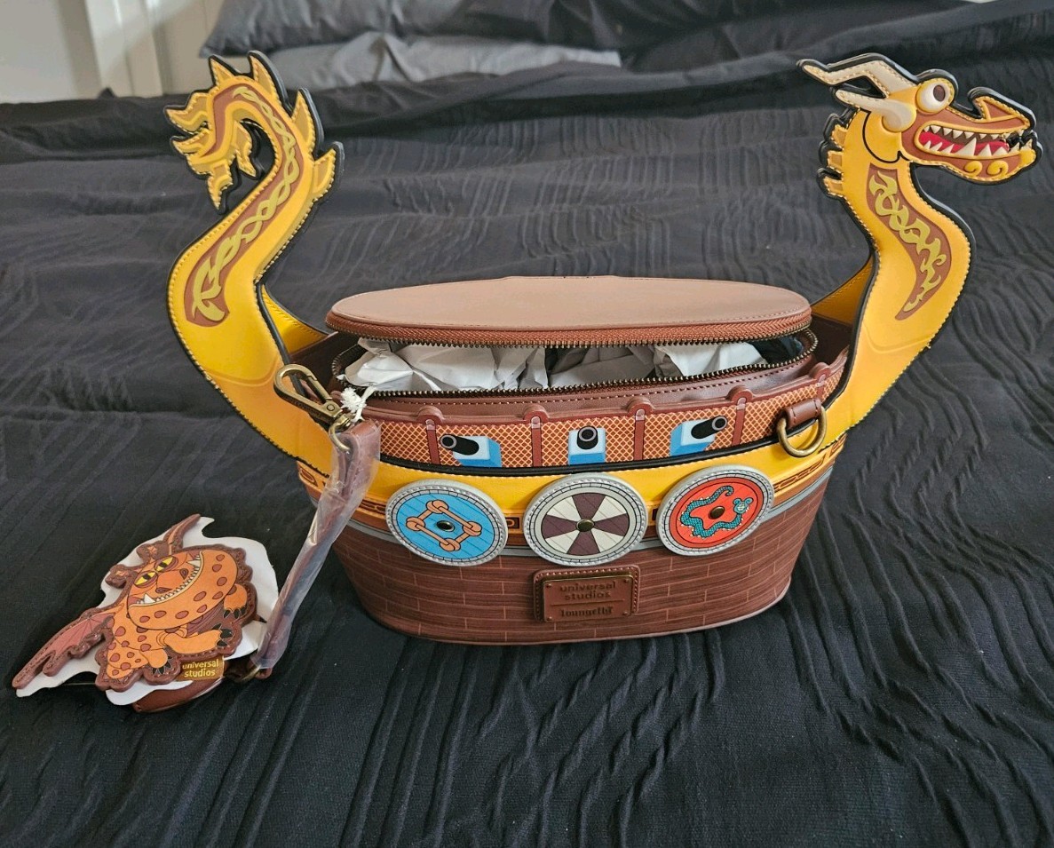 Loungefly Universal Studios How To Train Your Dragon Viking Ship Crossbody NWT