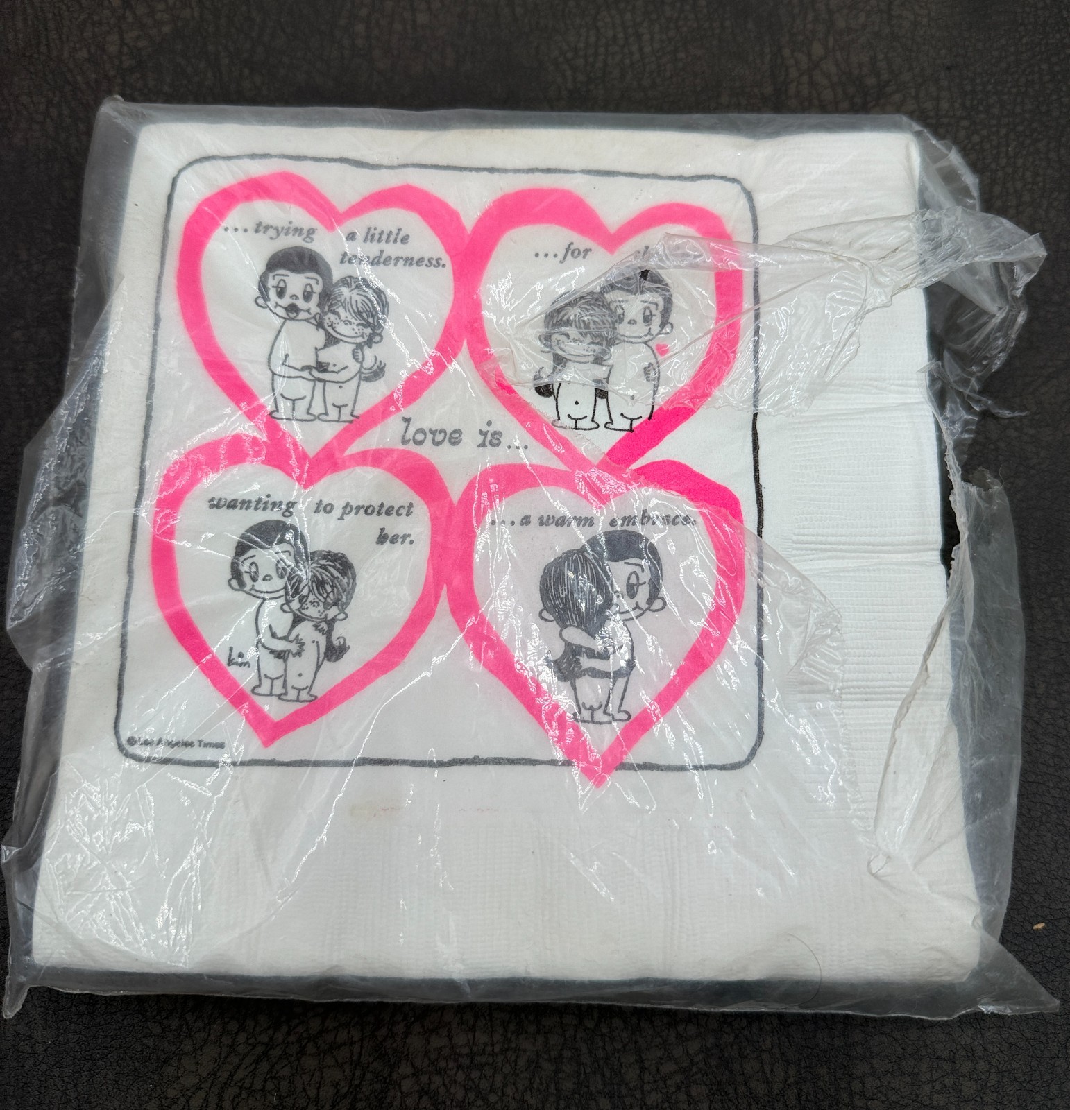 Vtg 1970's Kim Casali Love Is... Opened Pack Paper Luncheon Napkins