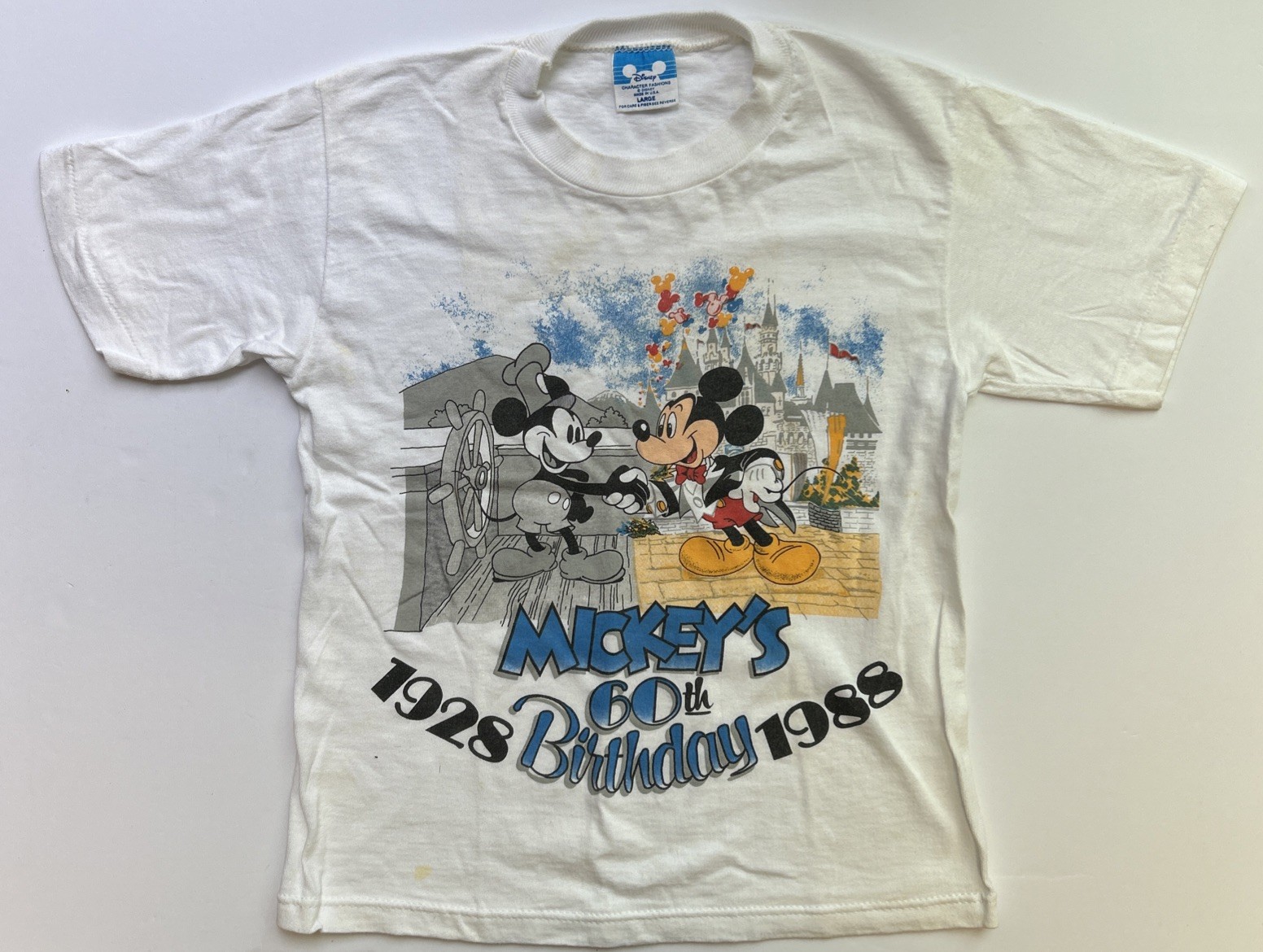 Vintage Mickey Mouse Disney Child's Large 1988 T-shirt 60th Anniversary Vintage Mickey Mouse Disney Child's Large 1988 T-shirt 60th Anniversary