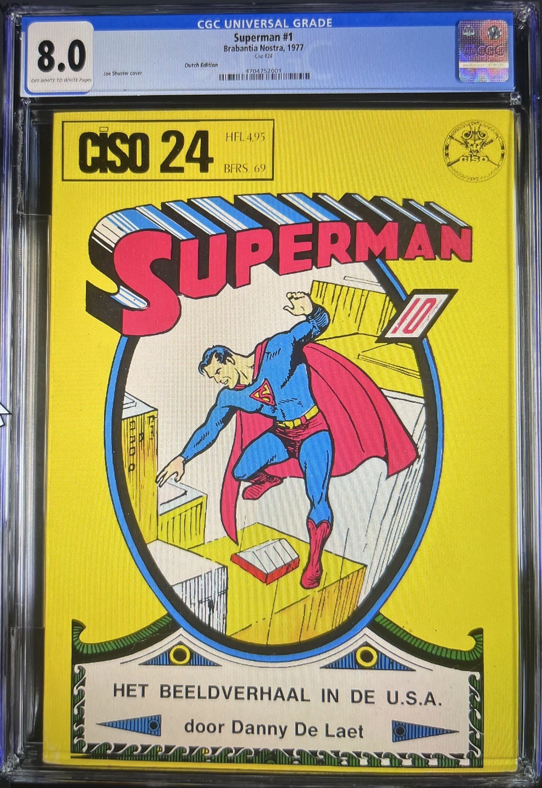 1977 Brabantia Nostra Dutch/Netherlands Edition Superman #1 Comic Book. CGC 8.0 1977 Brabantia Nostra Dutch/Netherlands Edition Superman #1 Comic Book. CGC 8.0