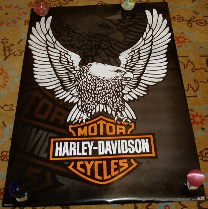 BIG 36X24 HARLEY DAVIDSON MOTOR CYCLES 2012 PROMO POSTER bar & shield Eagle Logo
