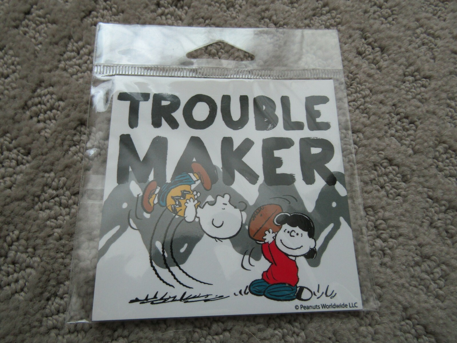 charlie brown & lucy trouble maker magnet new