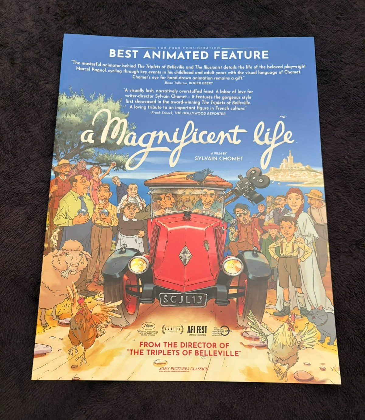 A MAGNIFICENT LIFE 2026 Oscar ad Best Animated, Sylvain Chomet of Belleville
