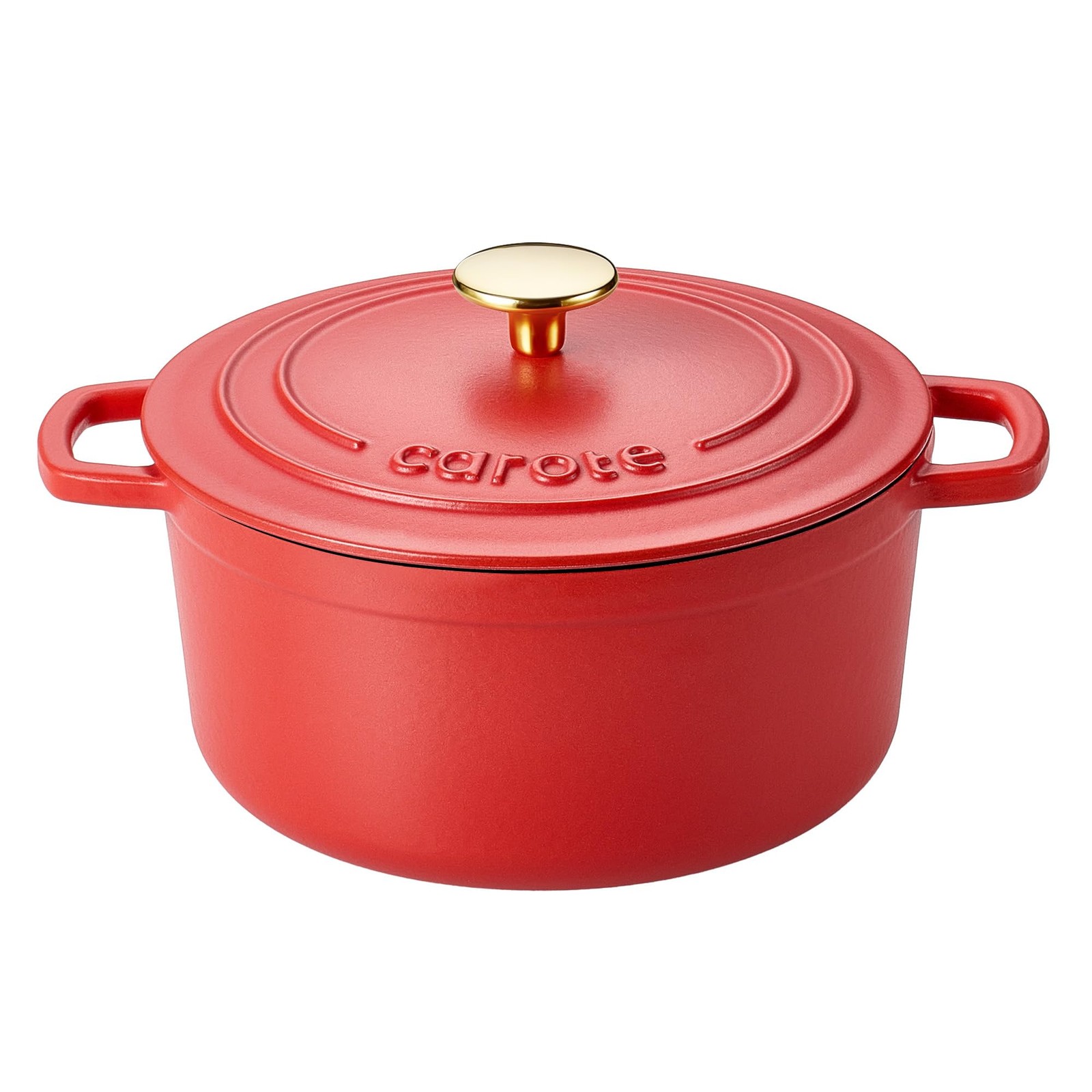 Enameled Cast Iron Dutch Oven Pot with Lid, 4QT Red