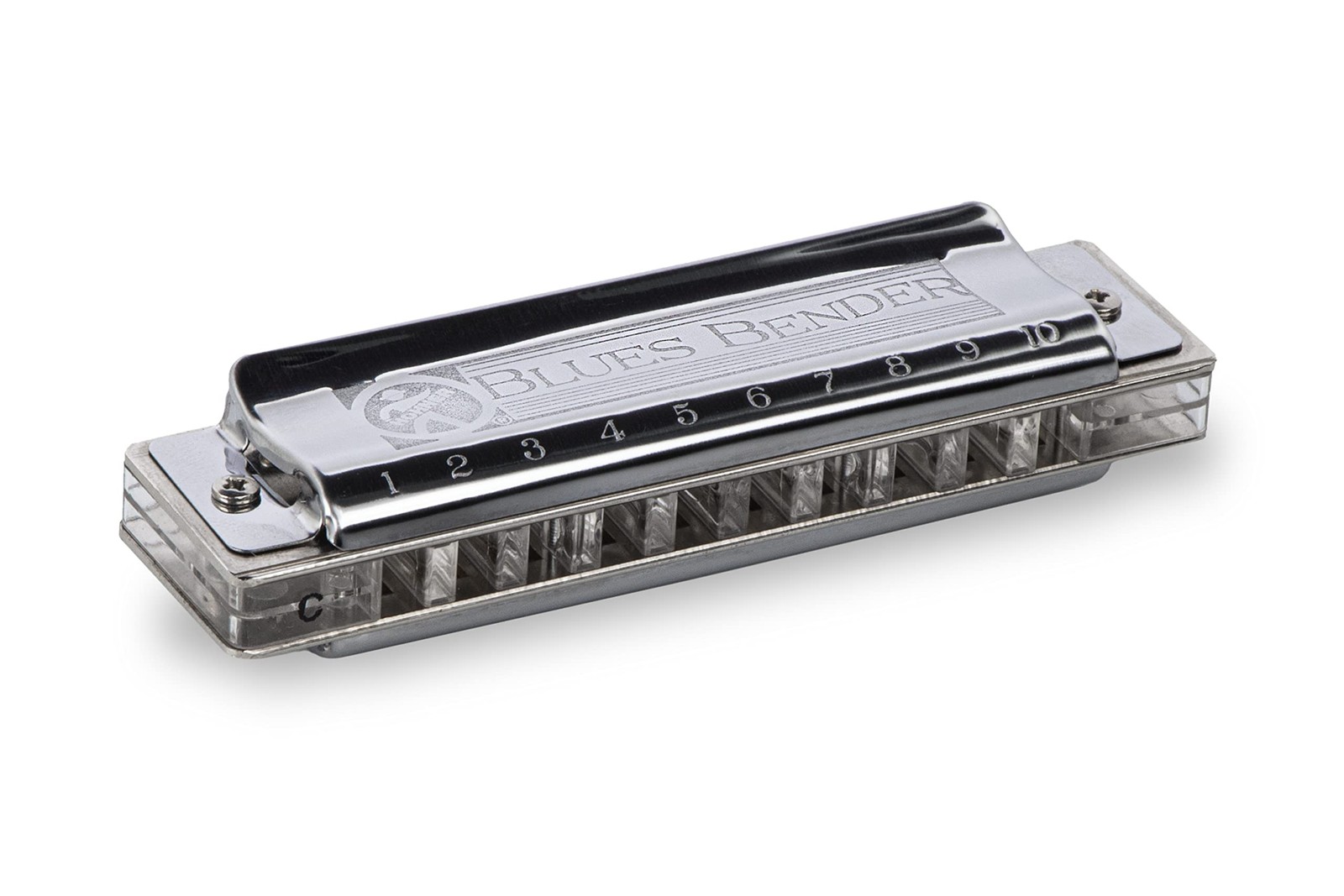 Hohner Blues Bender Harmonica, Key of D, Stainless steel (M586BX-D)
