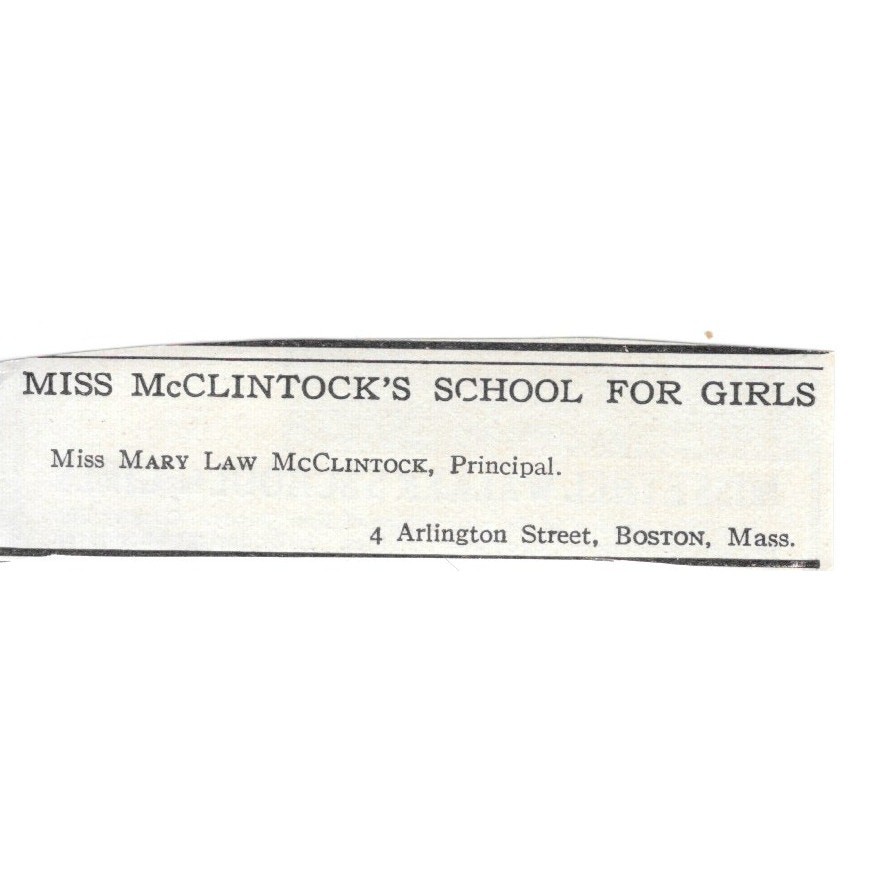 Miss McClintock\'s School for Girls Boston MA Mary McClintock c1920 Ad AG4-S8