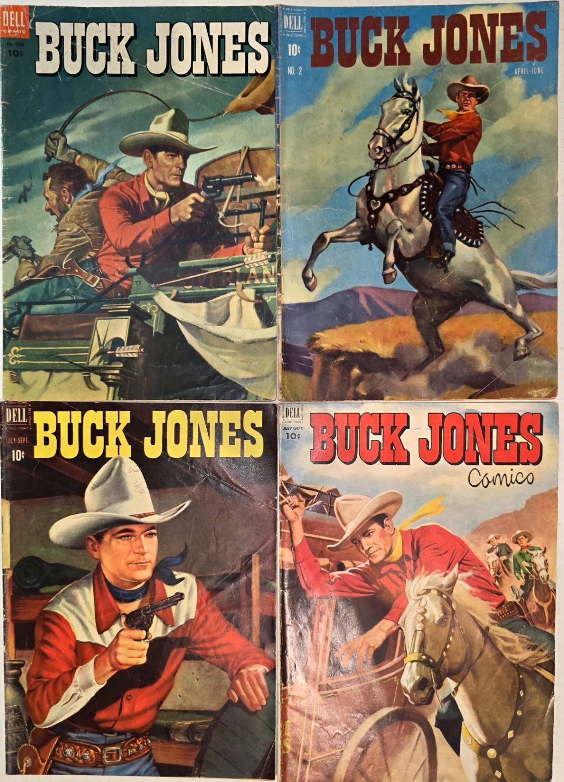 BUCK JONES Comic Lot (4) #2-7* VG+ VG- Jesse Marsh Art 1951 Golden Age Western 