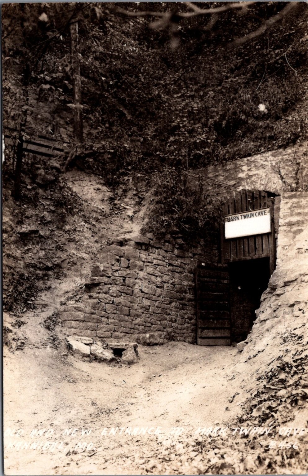 1909 Mark Twain Cave Hannibal MO New Entrance RPPC Real Photo Postcard