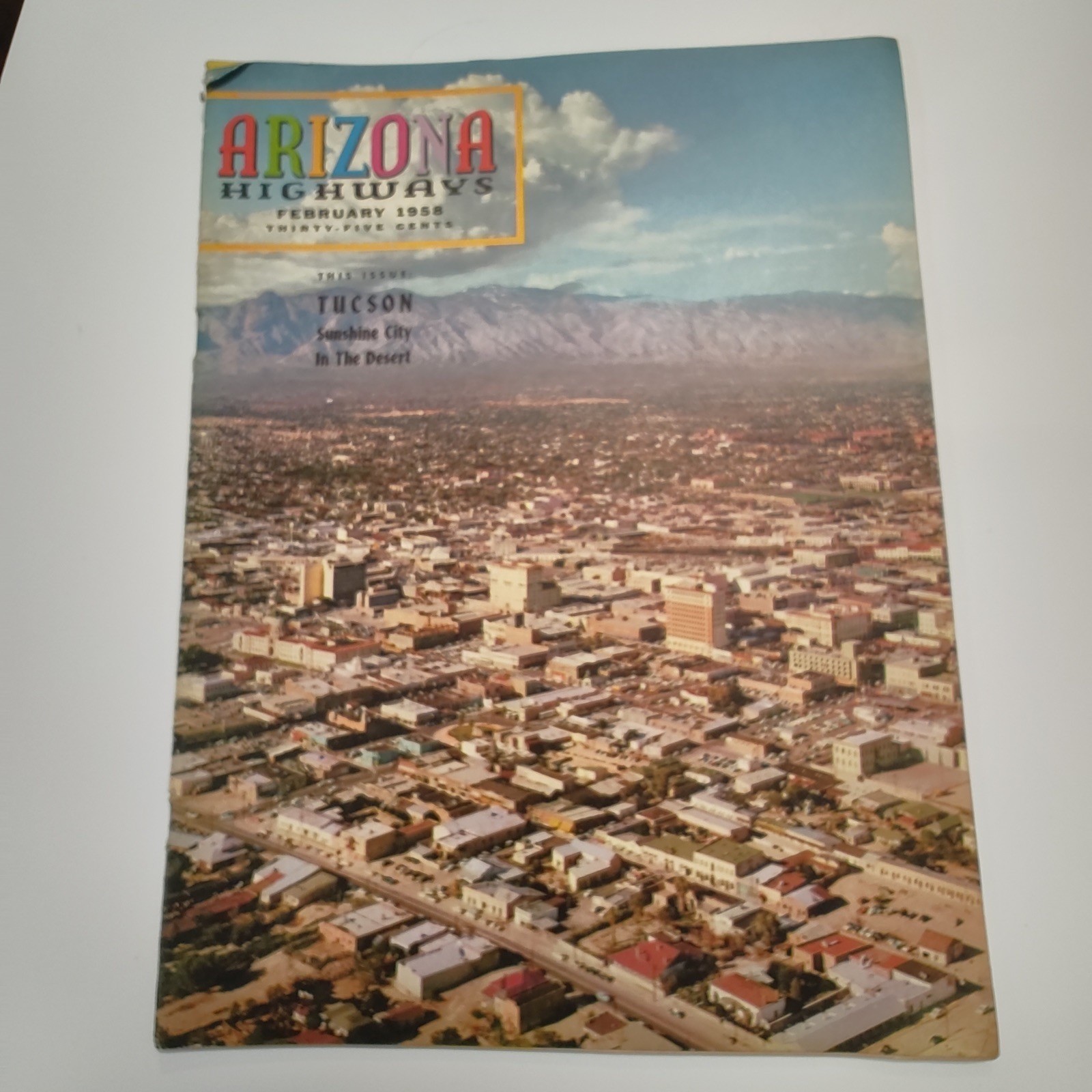 Arizona Highways George M Avey 1958 Tucson Pictorial Map Vintage