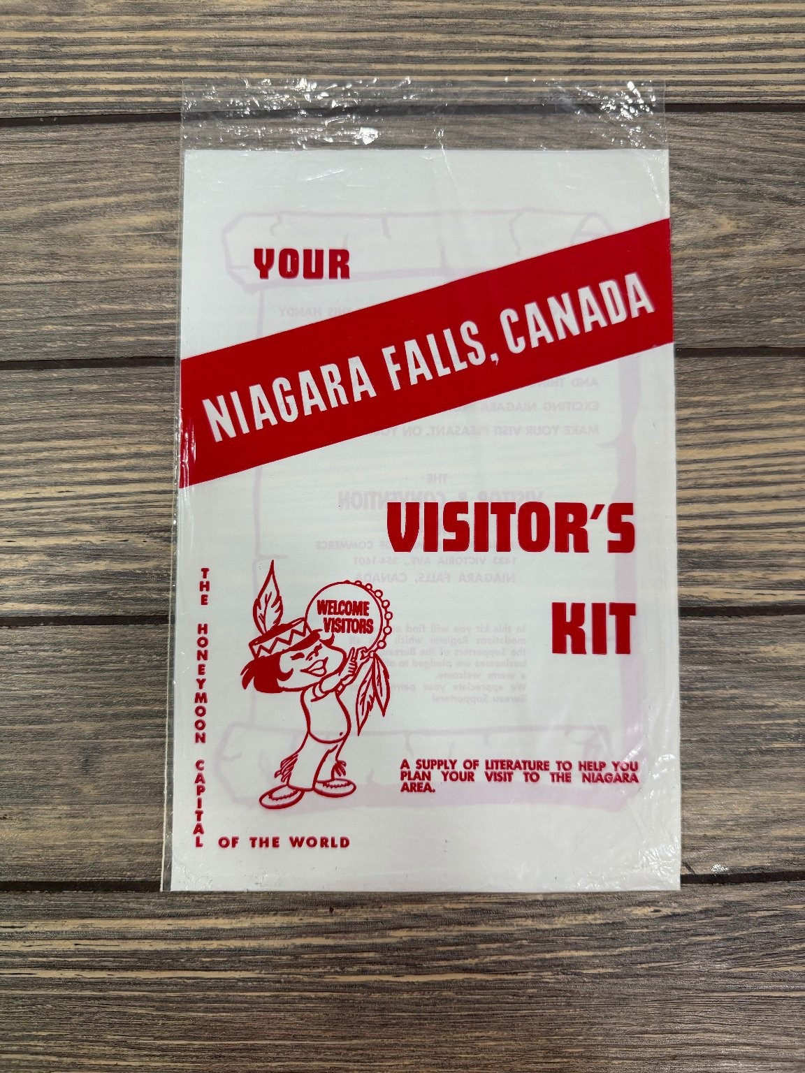 Vintage Niagara Falls Canada Visitor's Kit Plastic Souvenir Bag Ephemera