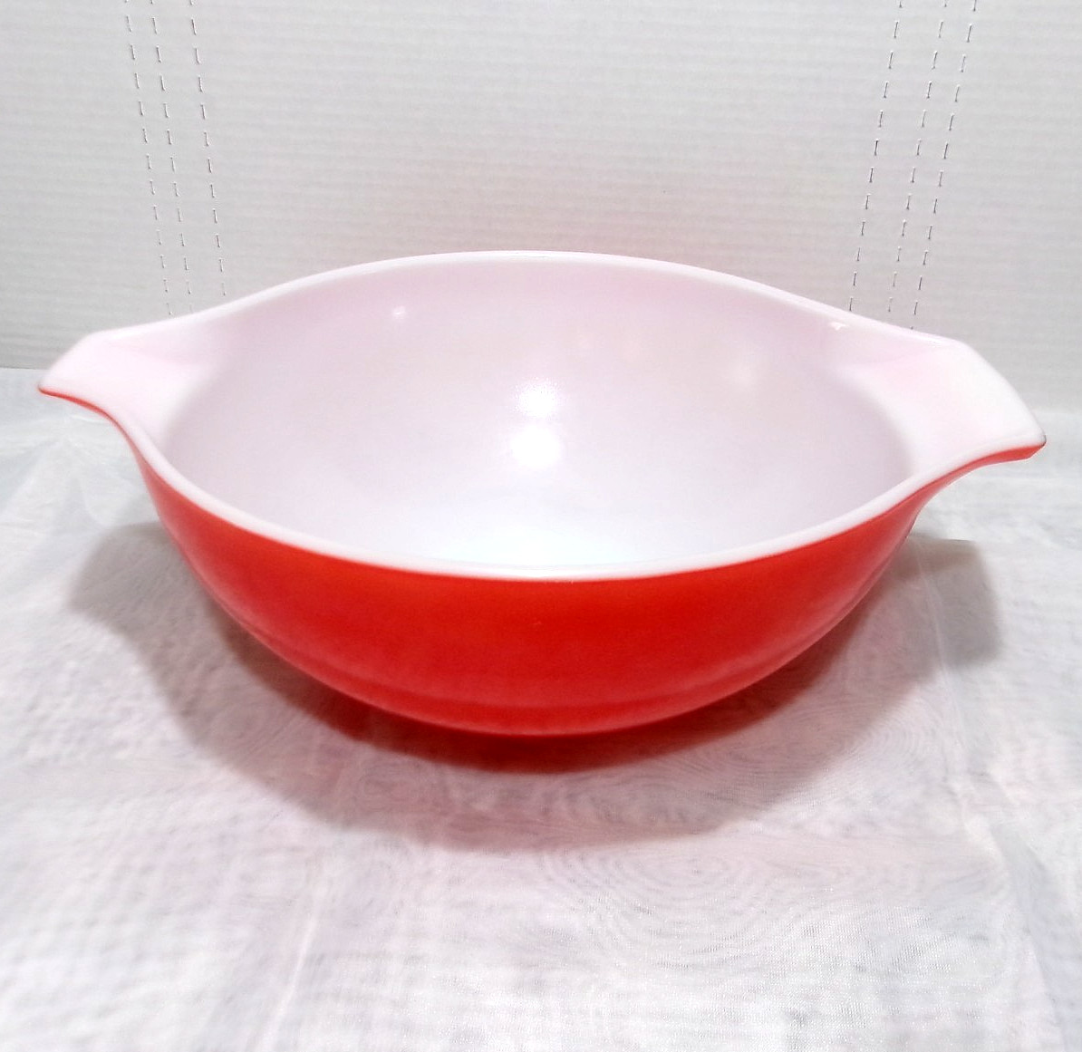 Vintage 1971-74 Pyrex 444 Friendship Red 4 Quart Cinderella Mixing Bowl EUC