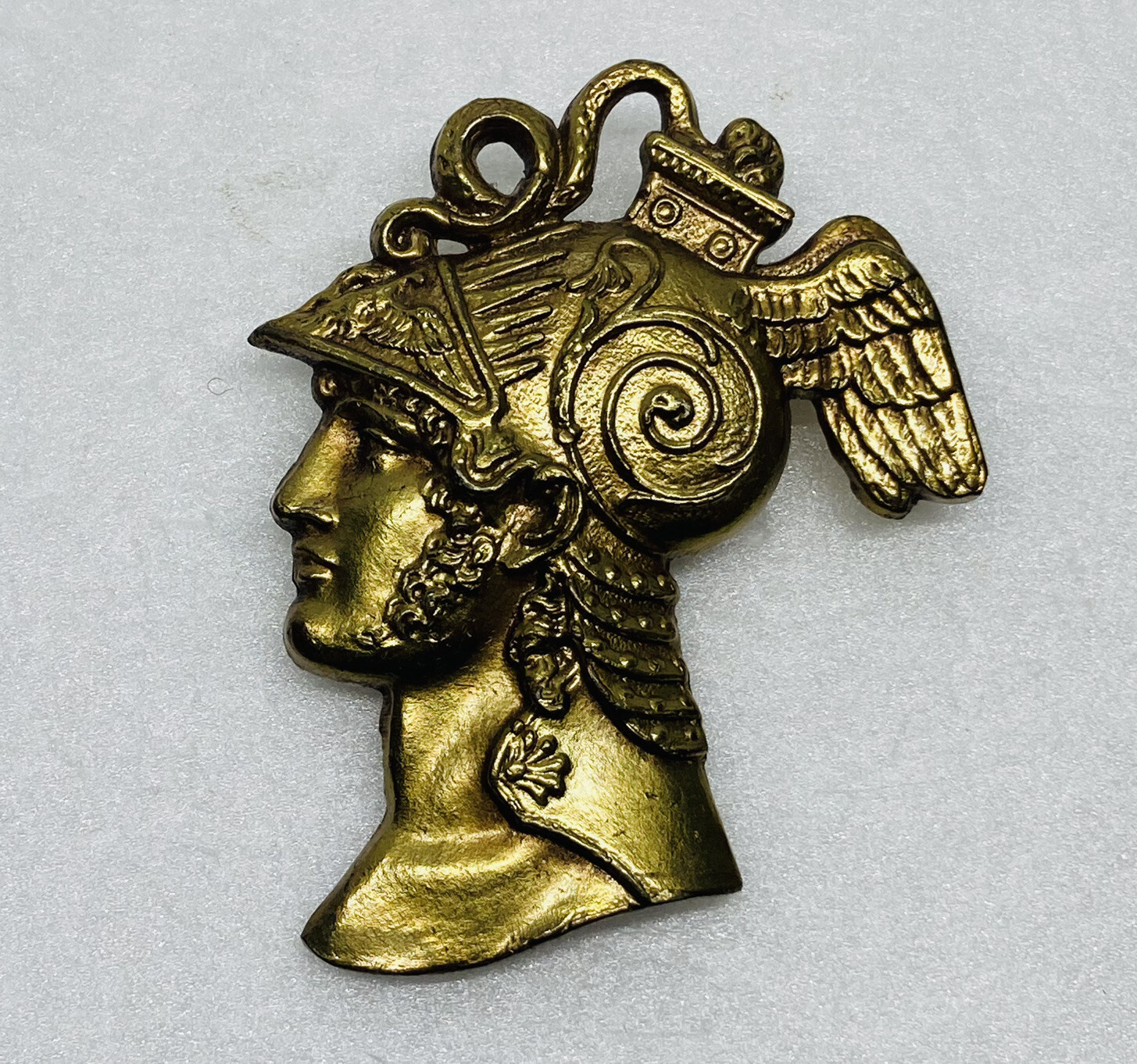 Very Rare Perseus Solid Bronze Gilt Medal Wall Frame Art 3” Snake Wing Helmet 17 Very Rare Perseus Solid Bronze Gilt Medal Wall Frame Art 3” Snake Wing Helmet 17