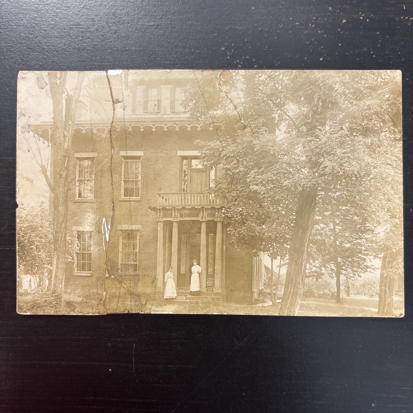 RPPC women On Porch Possible Zanesville, Oh Postcard Circa 1910