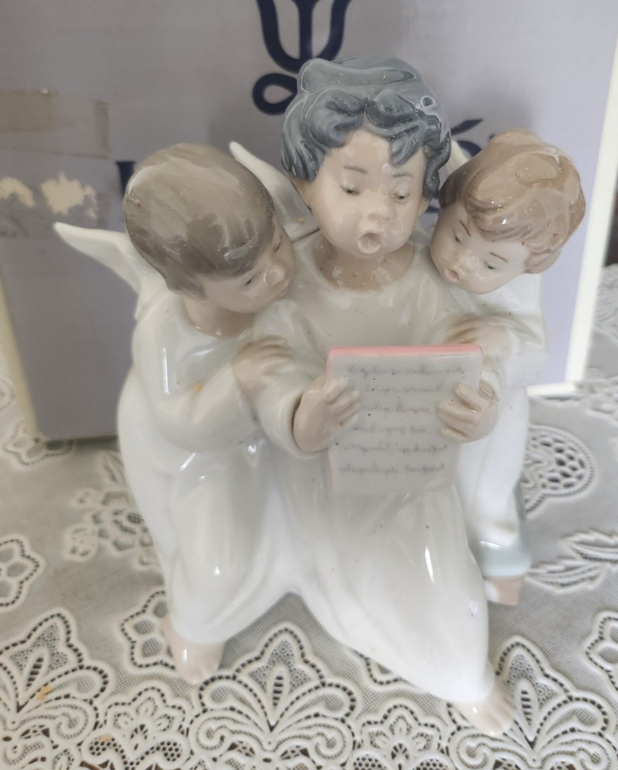 VINTAGE Lladro Porcelain Figurine Angel's Group #4542 w/ Box, Spain