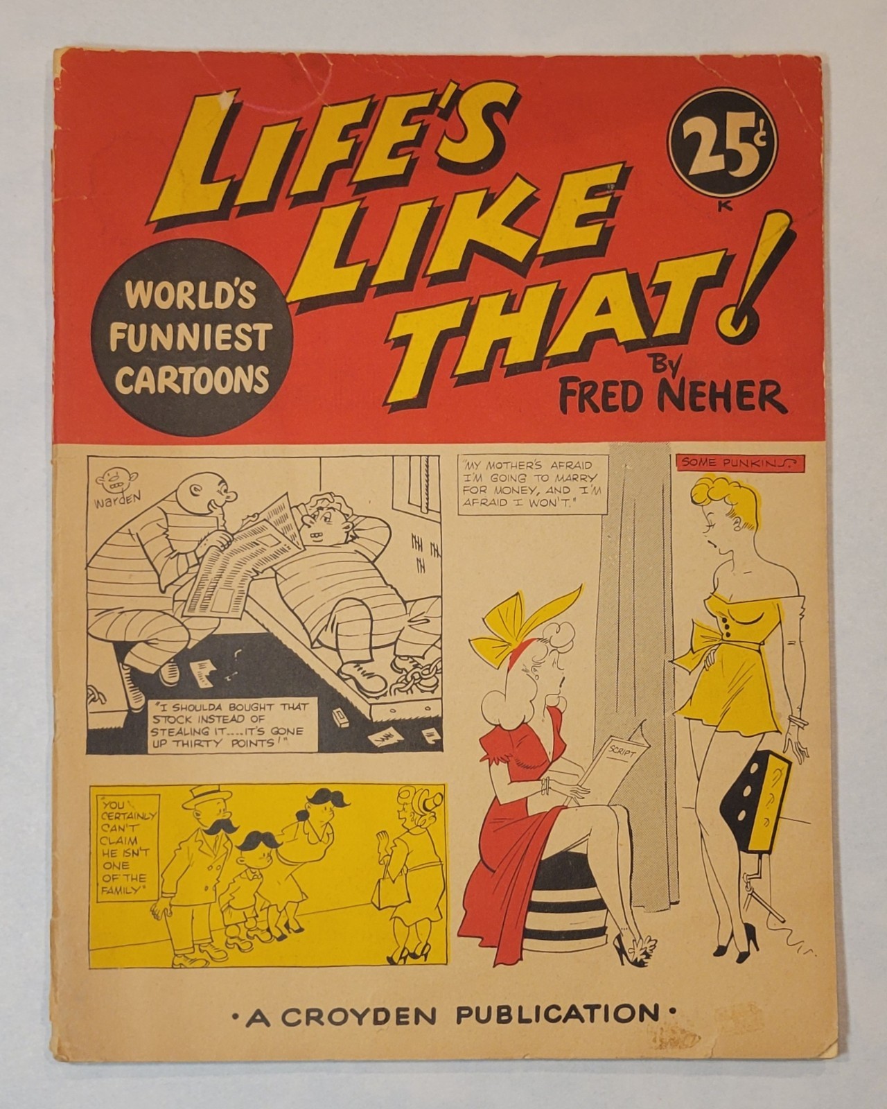 1945 Lifes Like That Fred Neher Gag Cartoon Book Croyden Publications Rare VG