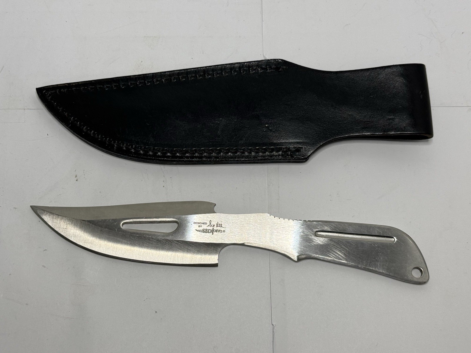 Vintage Gil Hibben UC880 Stainless Fixed Blade Throwing Knife w/ Sheath 10\