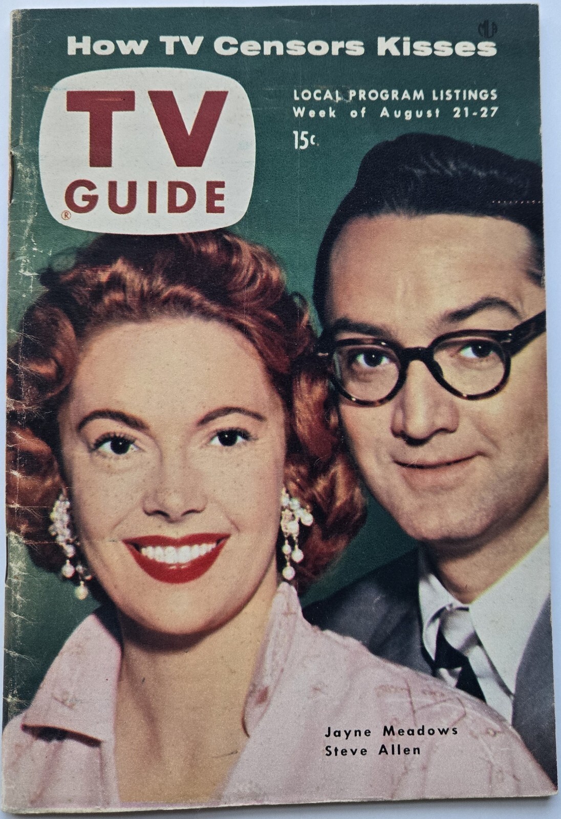8/21/1954 TV Guide Jayne Meadows & Steve Allen issue #73