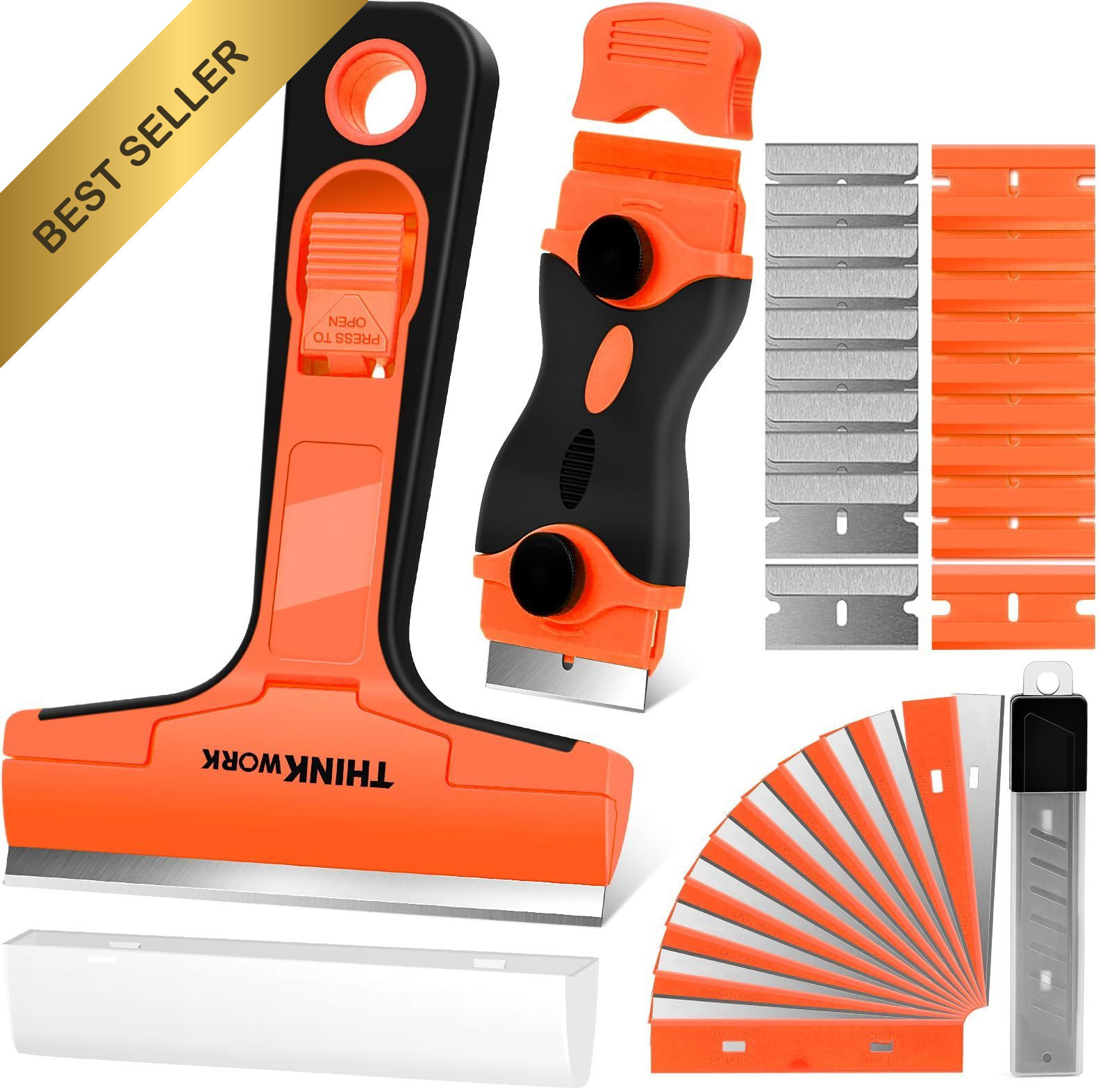 Razor Blade Scraper Tool 2 Pack 40 Blades Window Glass Stove Top Cleaning Kit Razor Blade Scraper Tool 2 Pack 40 Blades Window Glass Stove Top Cleaning Kit
